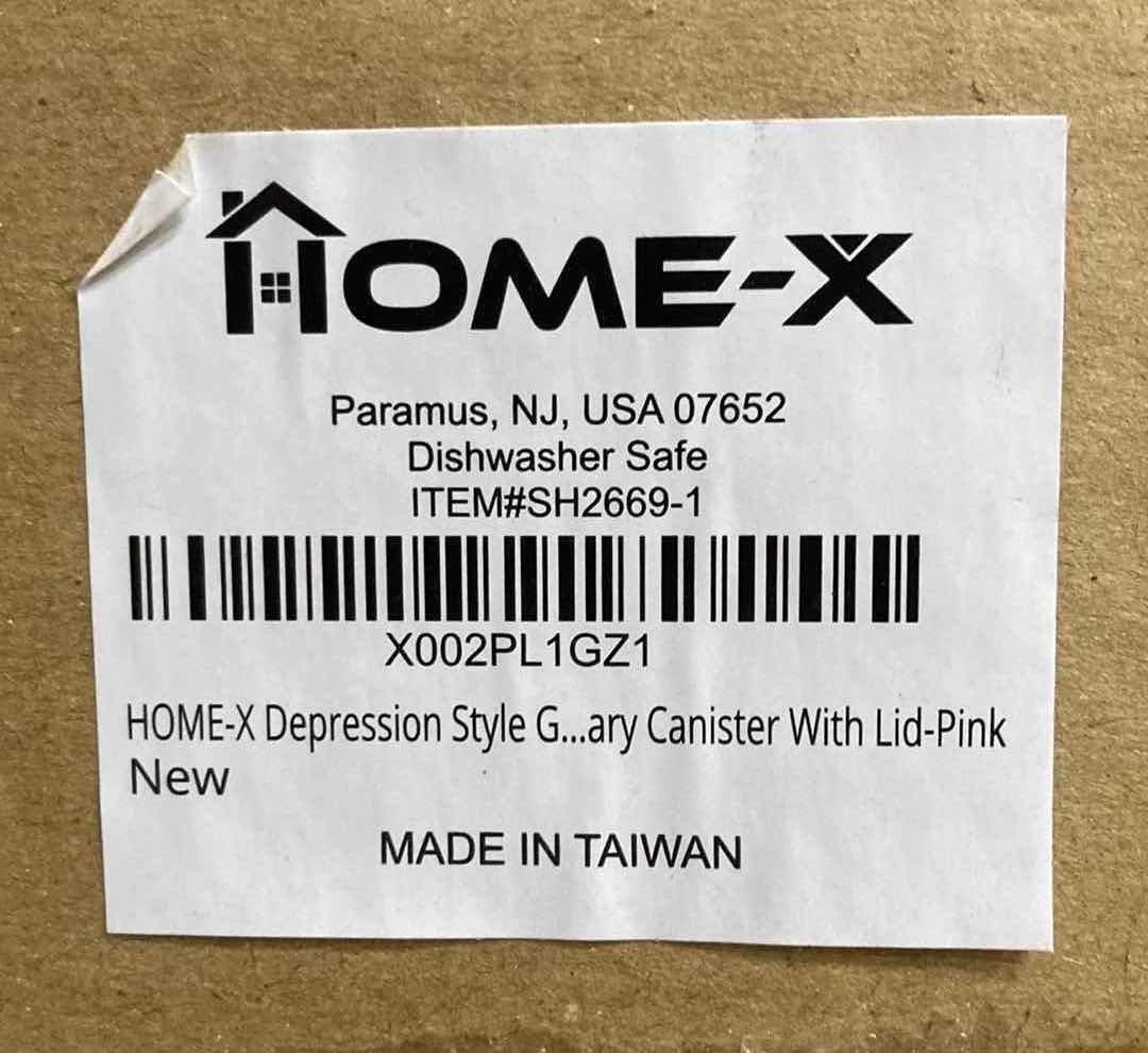 Photo 1 of NEW CASE HOME-X RETRO NOSTALGIC PINK GLASS CANISTER W LID (BOX OF 8)