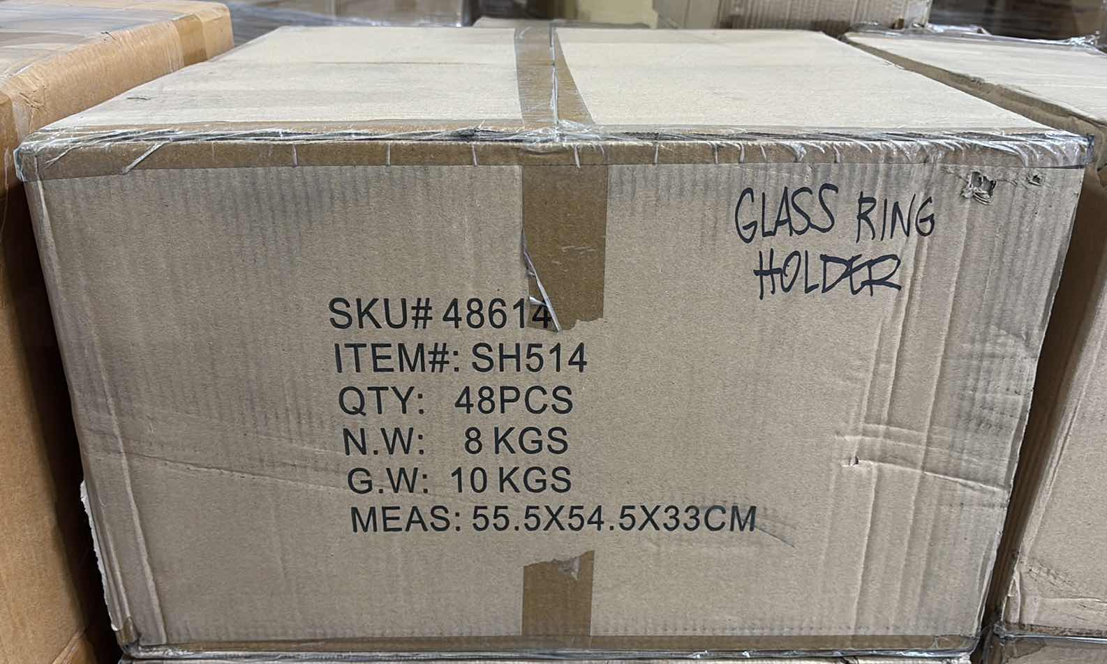 Photo 1 of NEW CASE OF HOME-X GLASS RING HOLDER H3.25” (48 PCS/CASE)