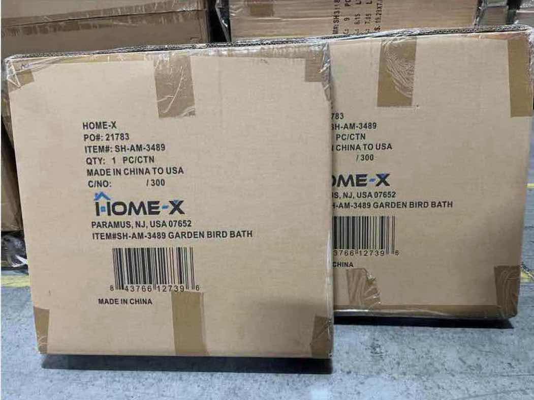 Photo 4 of NEW 2-PACK HOME-X GREEN POLY RESIN GARDEN BIRD BATH WITH PEDESTAL 20.5” X H27.5”