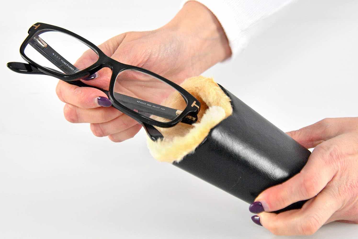 Photo 2 of NEW CASE HOME-X BLACK MAGNETIC FLEECE LINED GLASSES HOLDER (BOX OF 80)