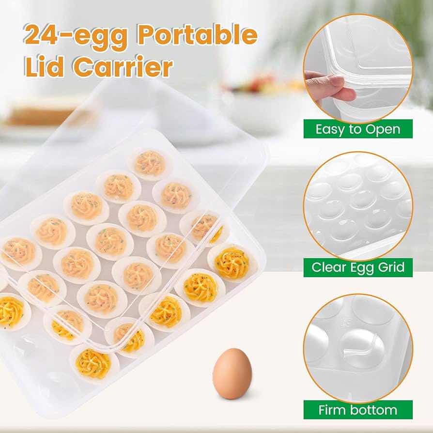 Photo 3 of NEW CASE HOME-X CLEAR PLASTIC 24 DEVILED EGG TRAY/EGG STORAGE (4 SETS)