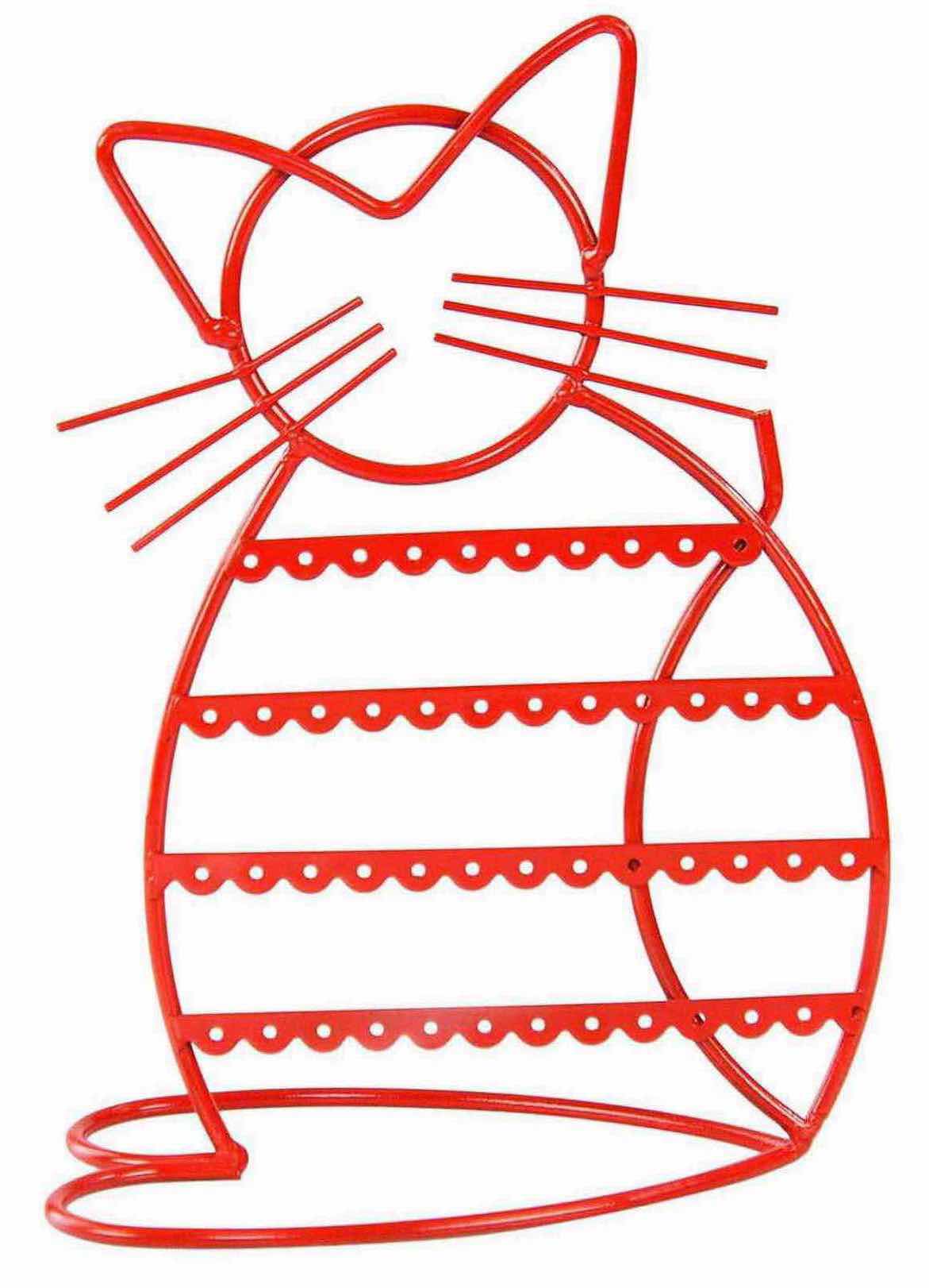Photo 2 of NEW CASE OF ARAD CAT-SHAPED EARRING HOLDER/ORGANIZER DISPLAY, RED (16 PCS/ CASE)