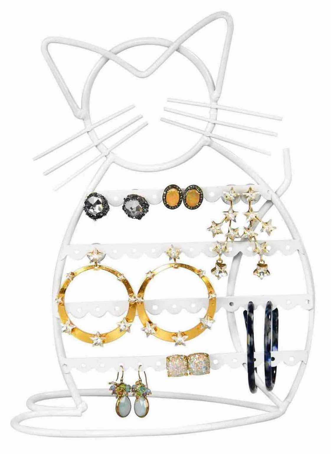Photo 1 of NEW CASE OF ARAD CAT-SHAPED EARRING HOLDER/ORGANIZER DISPLAY, WHITE (16 PCS/CASE) 