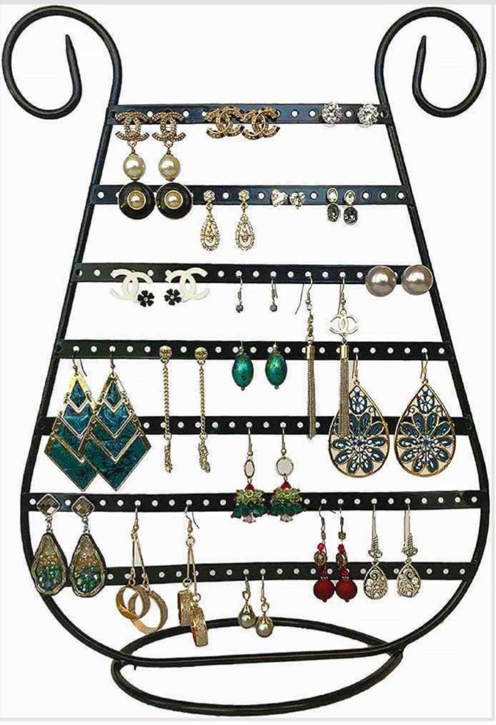 Photo 2 of NEW CASE OF ARAD BLACK METAL HARP SHAPED EARRING ORGANIZER HOLDER (8 PC/CASE)