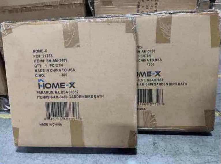 Photo 1 of NEW 2-PACK HOME-X GREEN POLY RESIN GARDEN BIRD BATH WITH PEDESTAL 20.5” X H27.5”