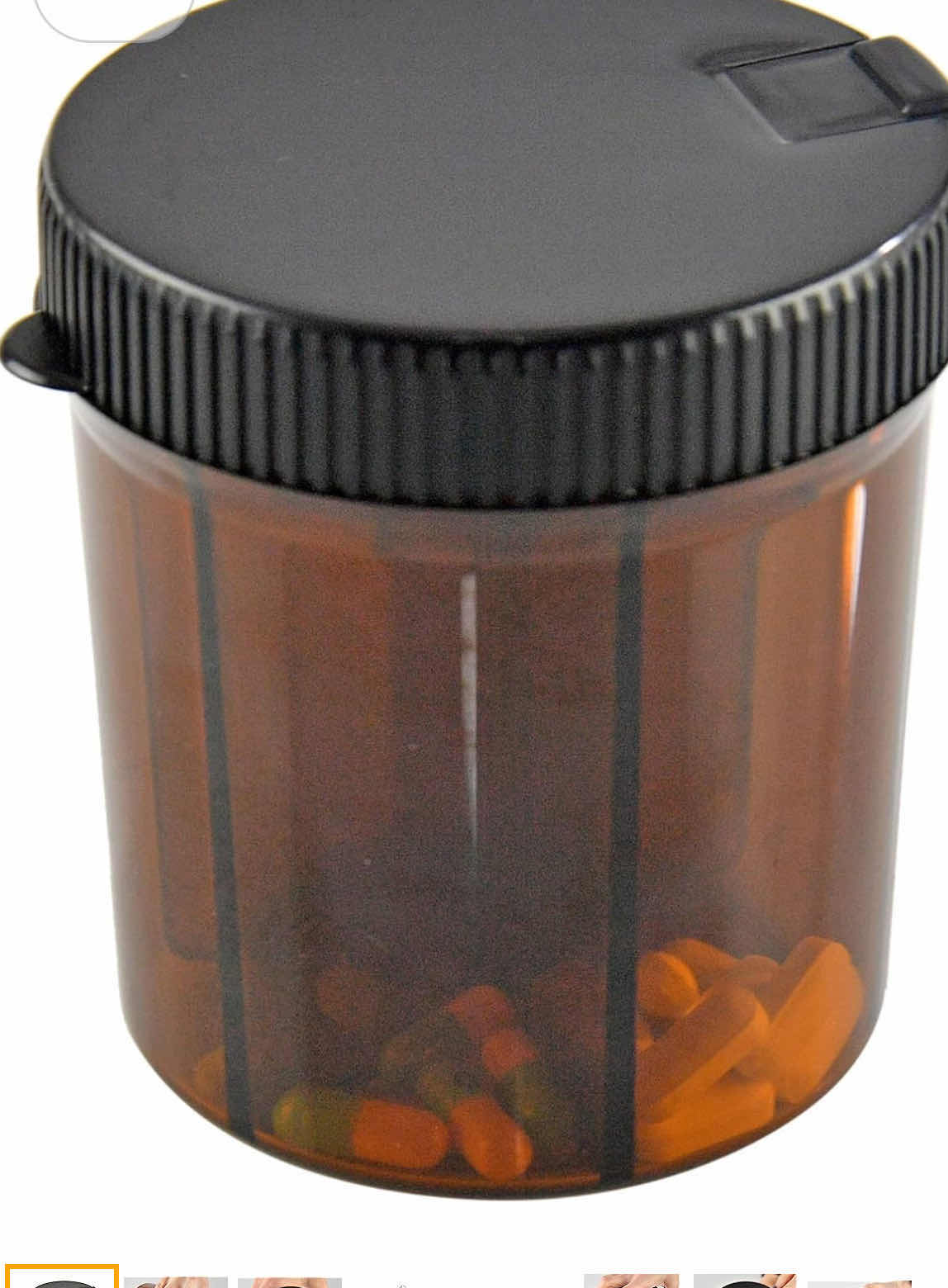 Photo 1 of 6-BRAND NEW HOME-X SIX SECTION VITAMIN/PILL DISPENSER WITH LABELS 4.1"H