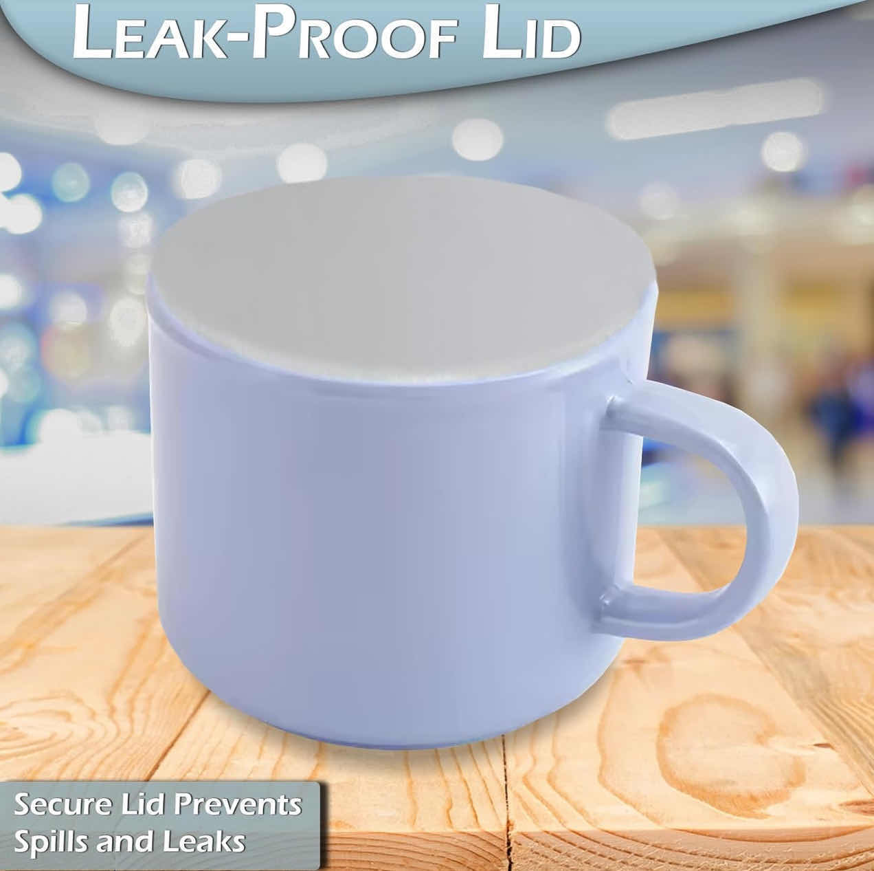 View 5 of 4-BRAND NEW-HOME-X MICROWAVE 20oz PORTABLE  SOUP/COFFEE MUGS WITH LIDS. SET OF 4 VARIOUS COLORED LARGE HANDELED CUPS FOR CAMPING OR TRAVEL. MADE OF DURABLE BPA-FREE POLYPROPYLENE.  3.5"H