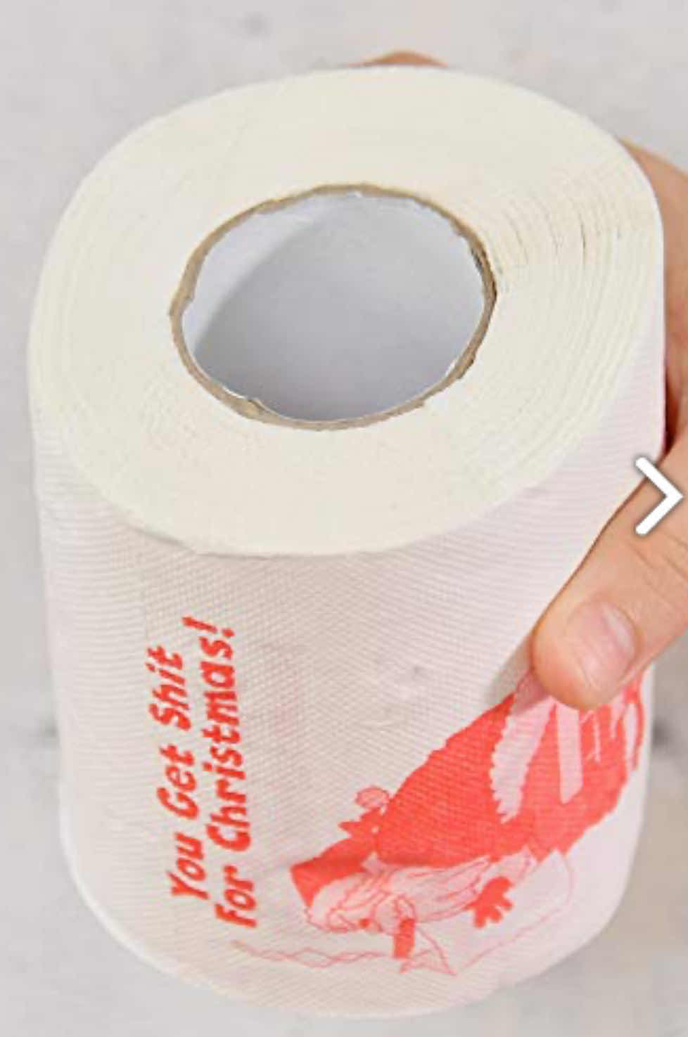 Photo 1 of BRAND NEW CASE OF 100-HOME-X-CHRISTMAS NOVELTY DECORATIONS. SANTA "DELIVERING PRESENTS" TOILET PAPER. GAG GIFT, FUNNY CHRISTMAS DECOR.