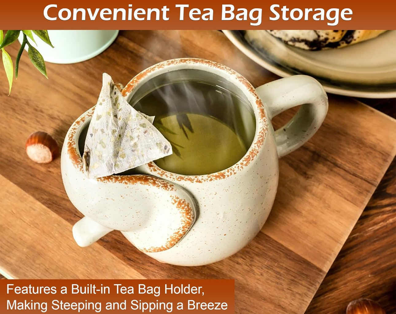 Photo 1 of BRAND NEW HOME-X ELEPHANT MUG WITH TEA BAG HOLDER - 16 oz HEAT RESISTANT CERAMIC ELEPHANT TEA CUP - MICROWAVE SAFE - WEATHERED GREEN