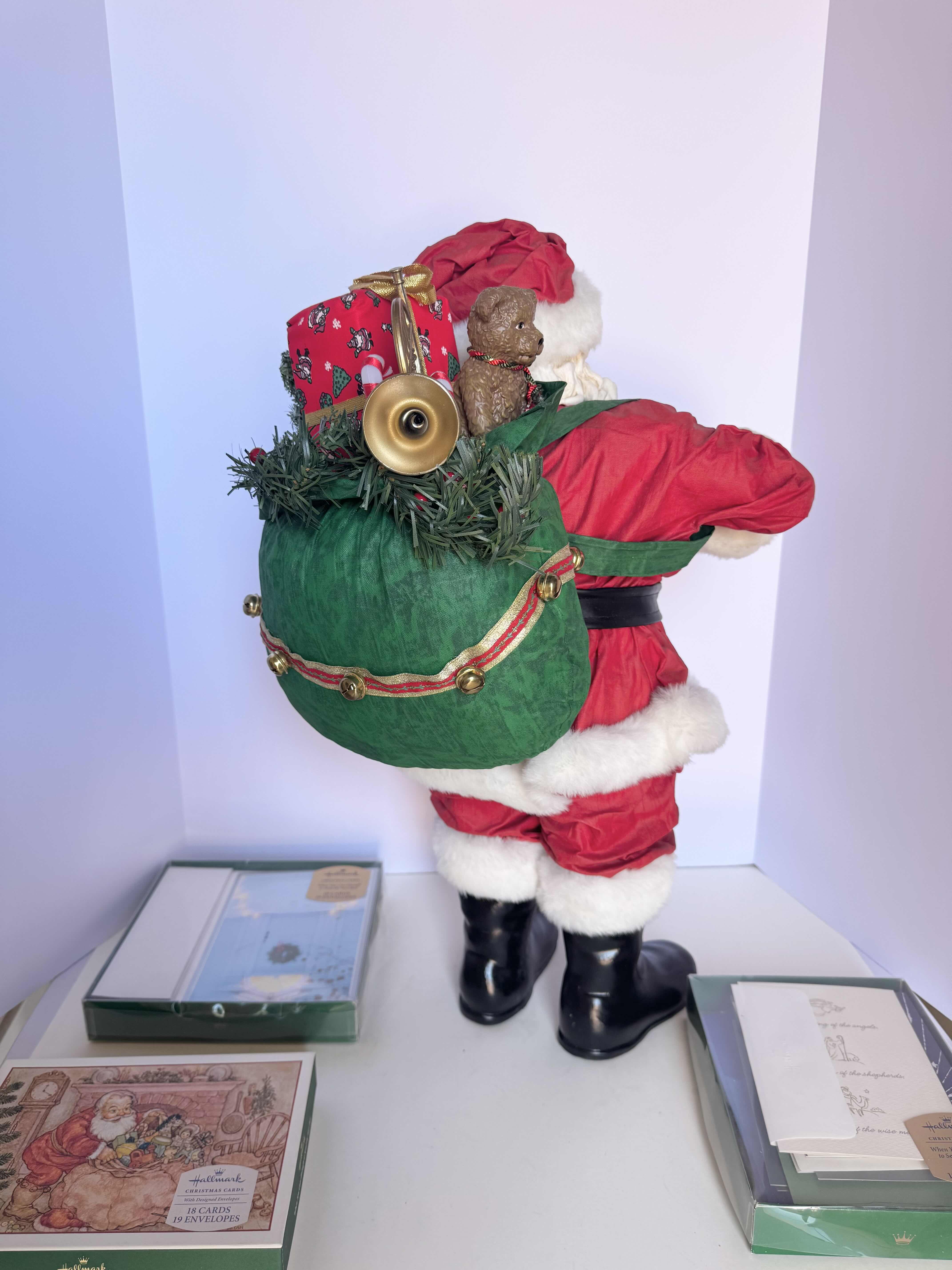 Photo 2 of DECORATIVE SANTA CLAUSE BY CLOTHTIQUE POSSIBLE DREAMS 25”H AND ASSORTED HOLIDAY CARDS