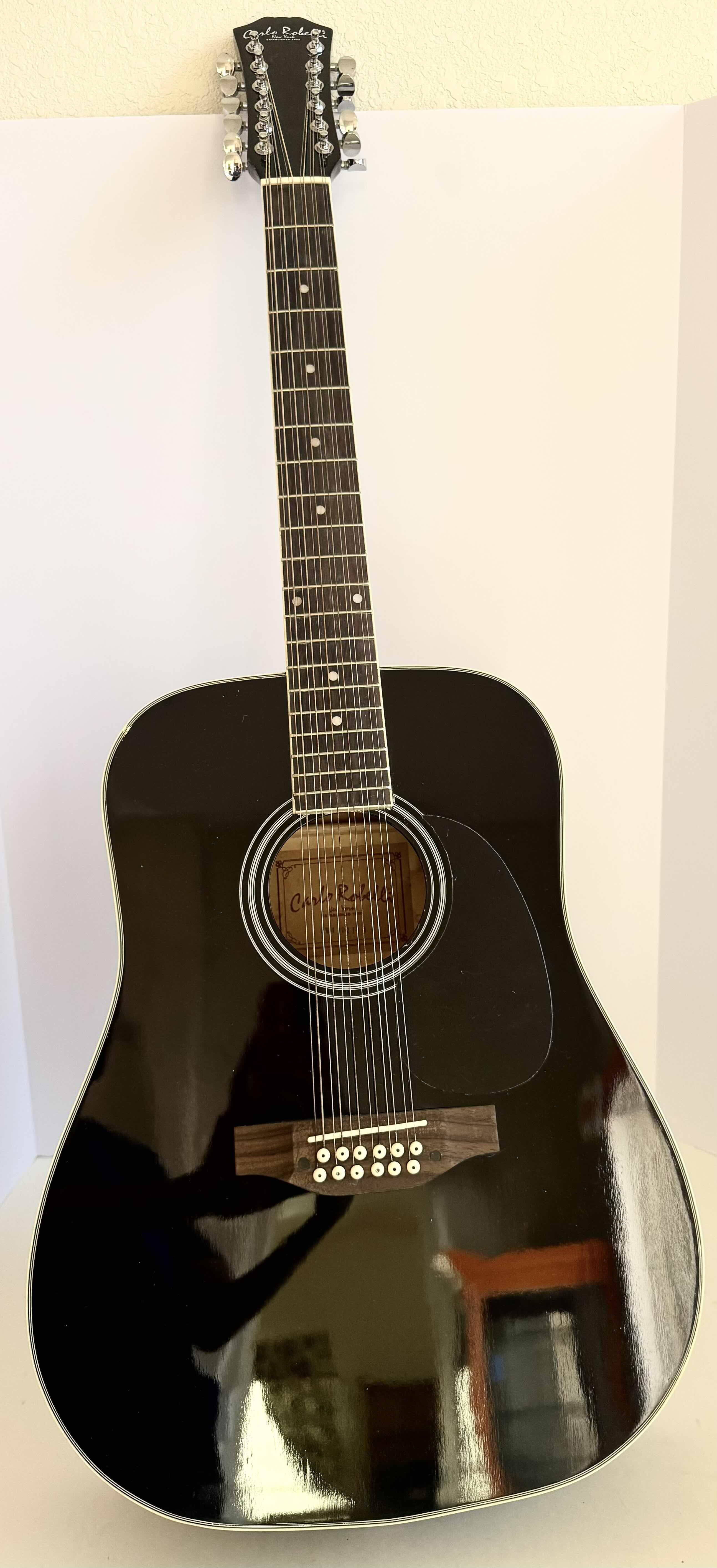 Photo 1 of BLACK "CARLO ROBELLI" 12 STRING ACOUSTIC GUITAR 
