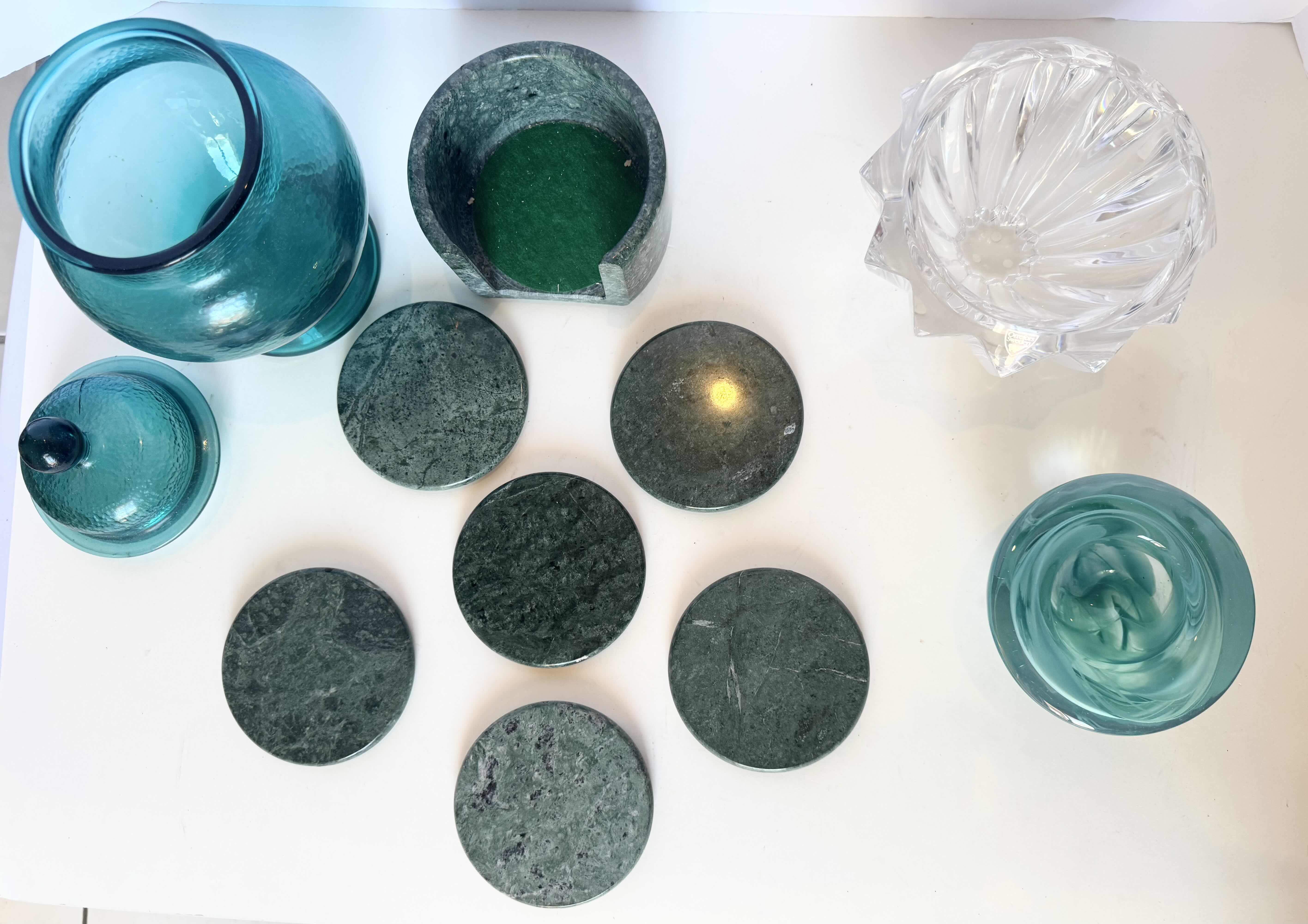 Photo 1 of HOME DECOR ACCESSORIES-CHRYSTAL AND GLASS CANDY JAR, TABLE COASTERS, CANDY BOWLS.