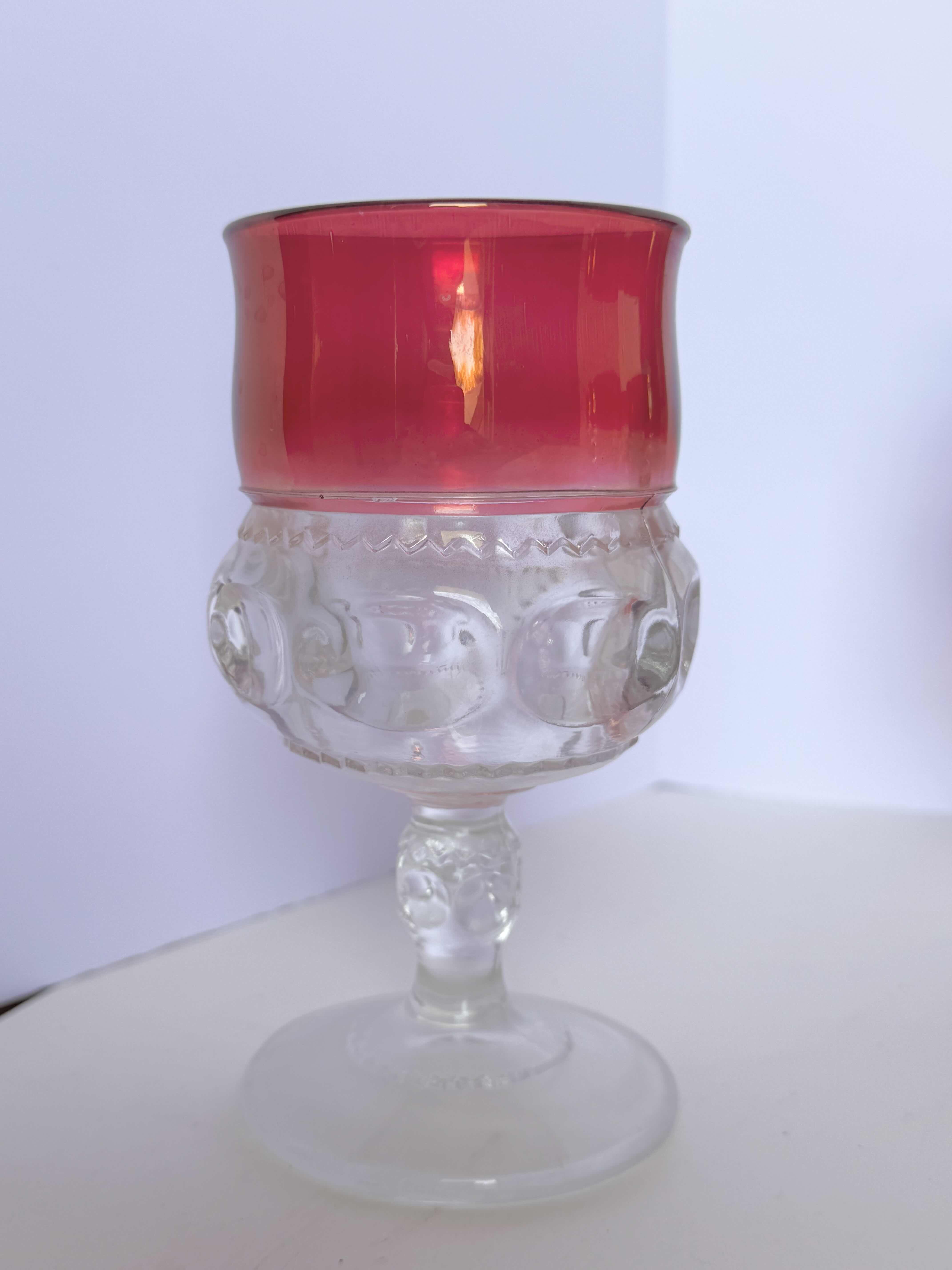 Photo 1 of 8 PIECE GLASS VINTAGE KINGS CUPS 5.5”H, RED