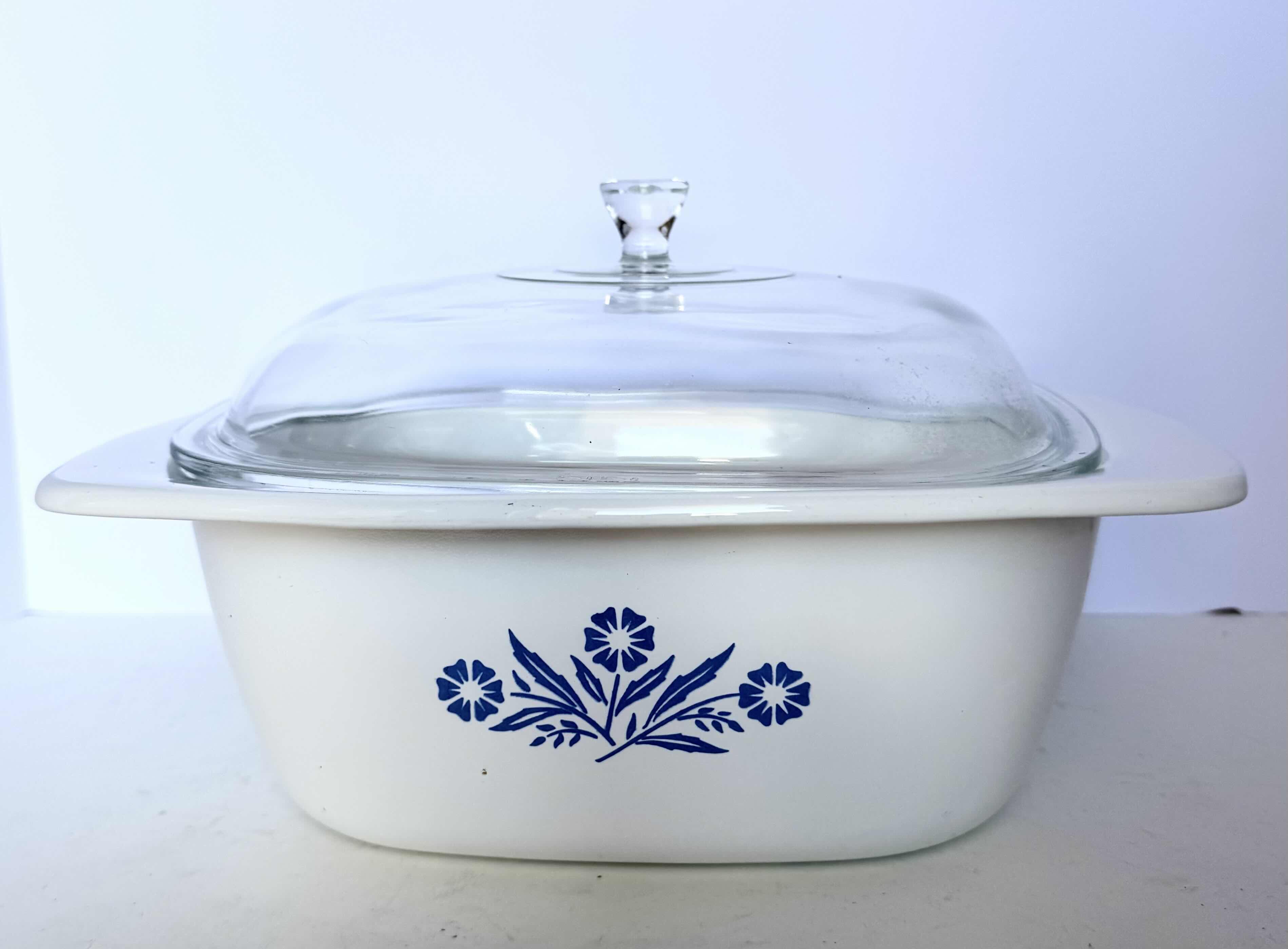 Photo 1 of CORNING WARE "CORNFLOWER" BAKING DISH WITH COVER 11.5”W X 4”H