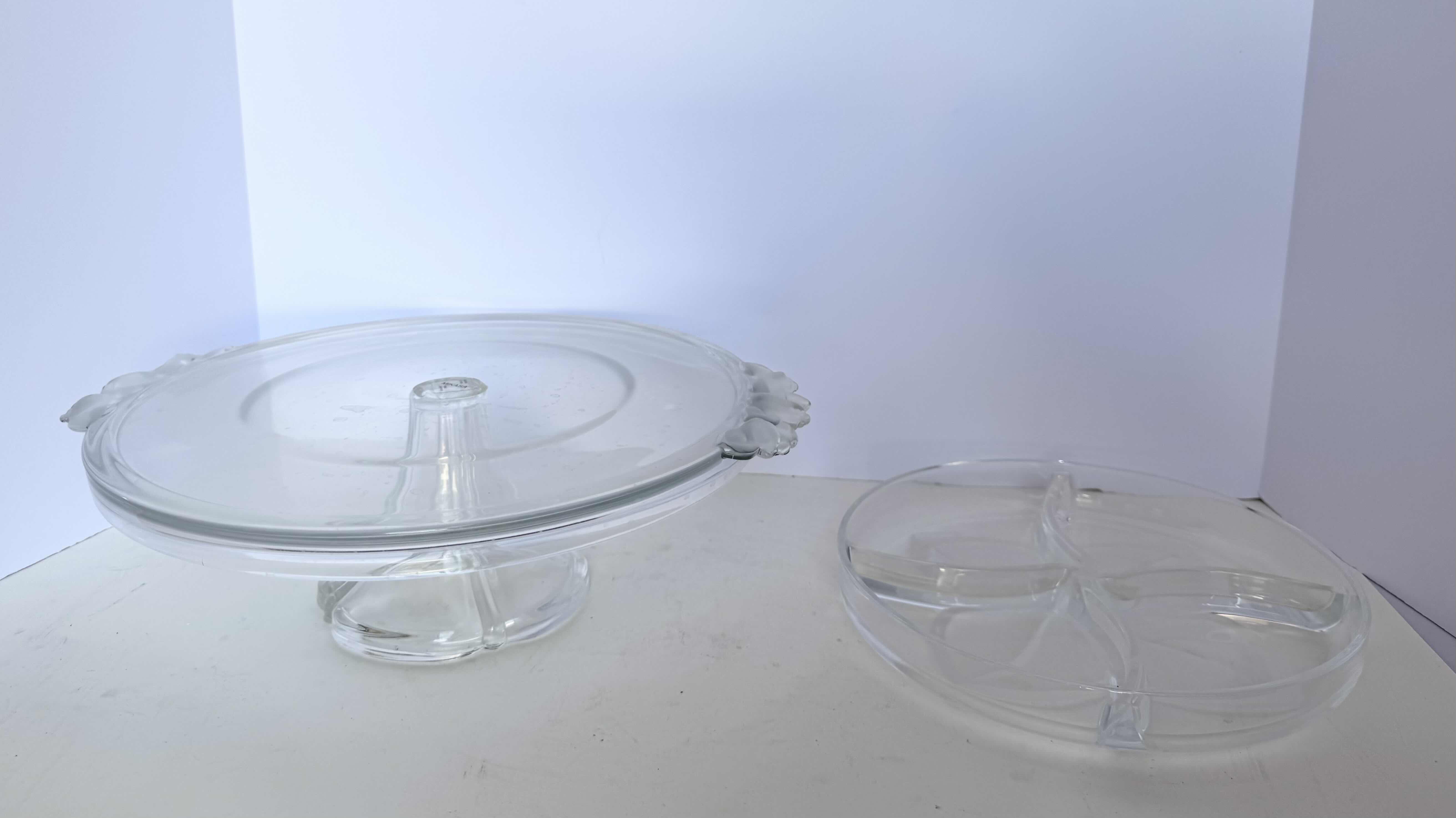 Photo 1 of CRYSTAL GLASS DECORATIVE CAKE STAND, SERVING TRAY
