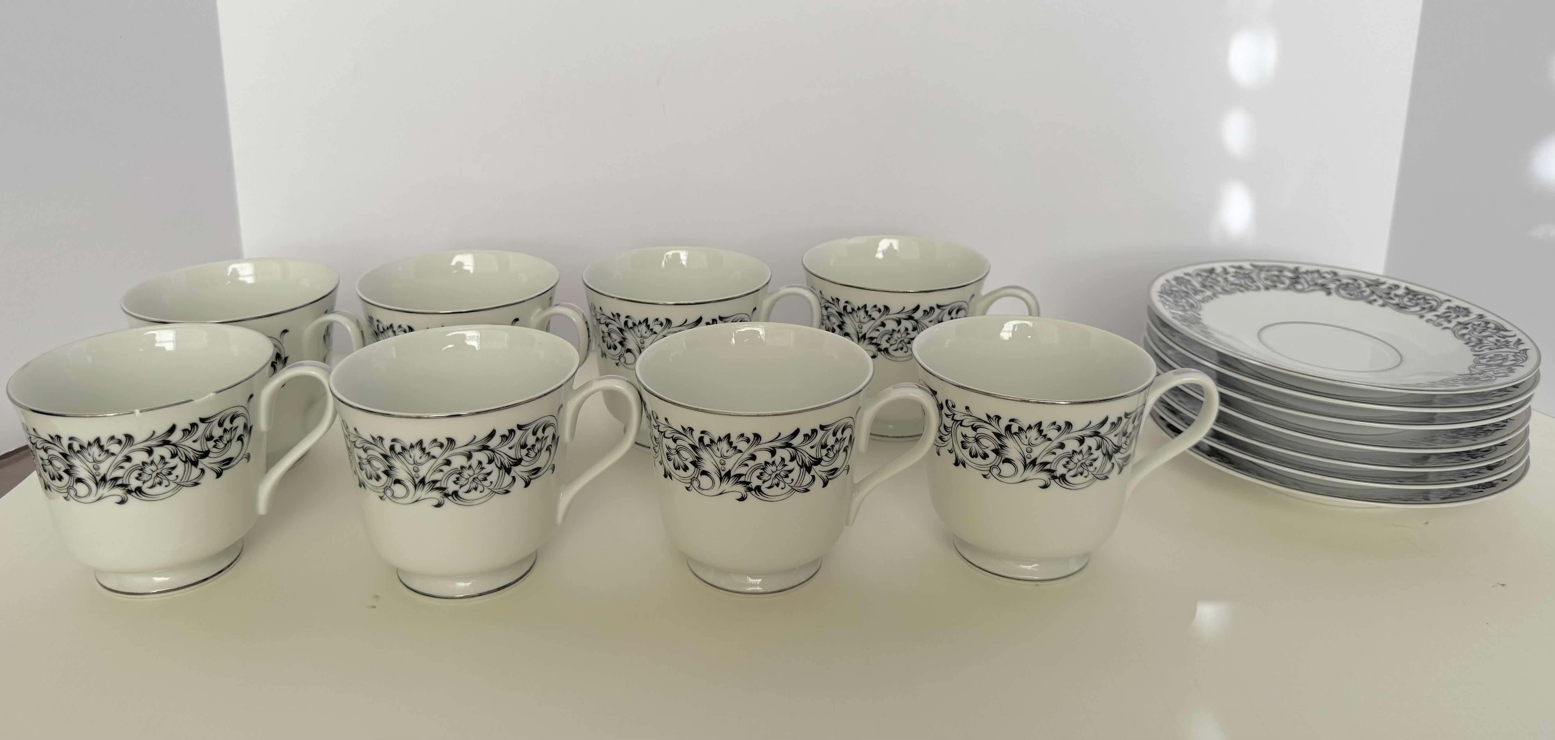 Photo 1 of VINTAGE ROYAL M TEA CUPS AND PLATES. FINE CHINA