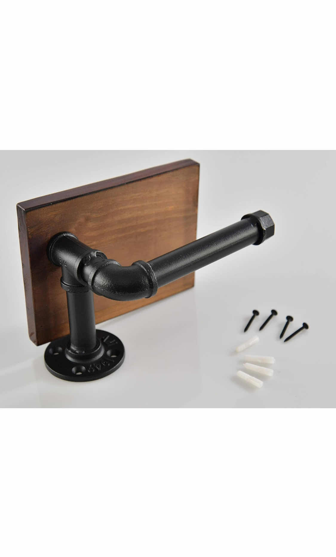 Photo 1 of BRAND NEW CASE OF HOME-X INDUSTRIAL IRON PIPE TOILET PAPER ROLL HOLDER WITH FLOATING WOOD SHELF
