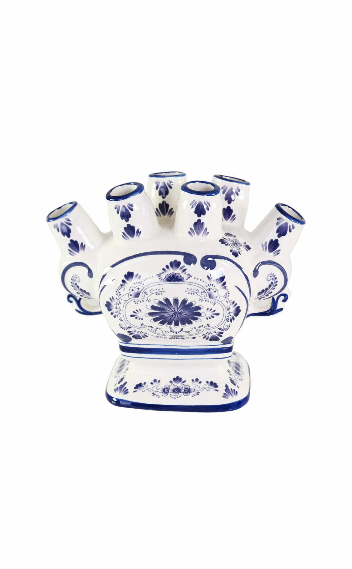 Photo 1 of BRAND NEW CASE OF HOME-X FLOWER VASE 6 PORT BUDS, WHITE/BLUE