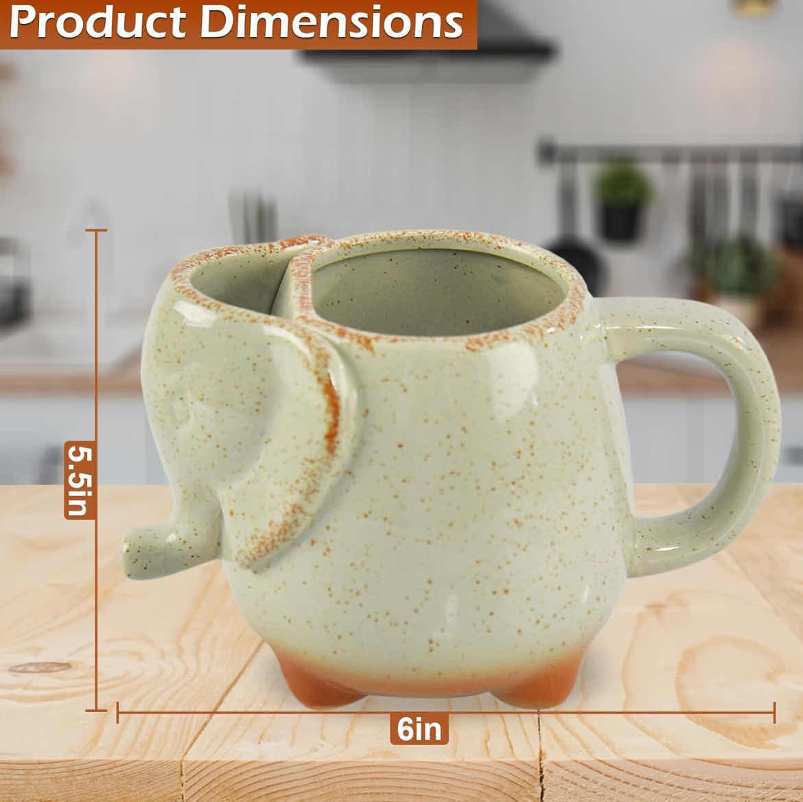 Photo 2 of BRAND NEW CASE OF HOME-X ELEPHANT MUG WITH TEA BAG HOLDER - 16 oz HEAT RESISTANT CERAMIC ELEPHANT TEA CUP - MICROWAVE SAFE