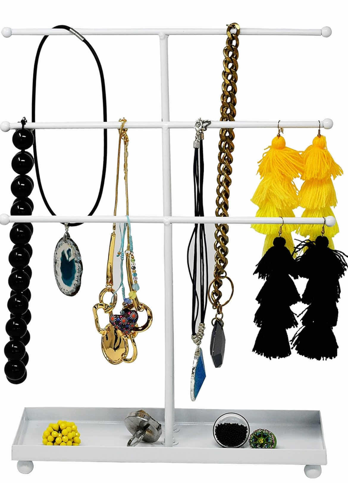 Photo 1 of BRAND NEW CASE OF ARAD WHITE METAL 3 TIER TABLETOP JEWELRY ORGANIZER WITH TRAY