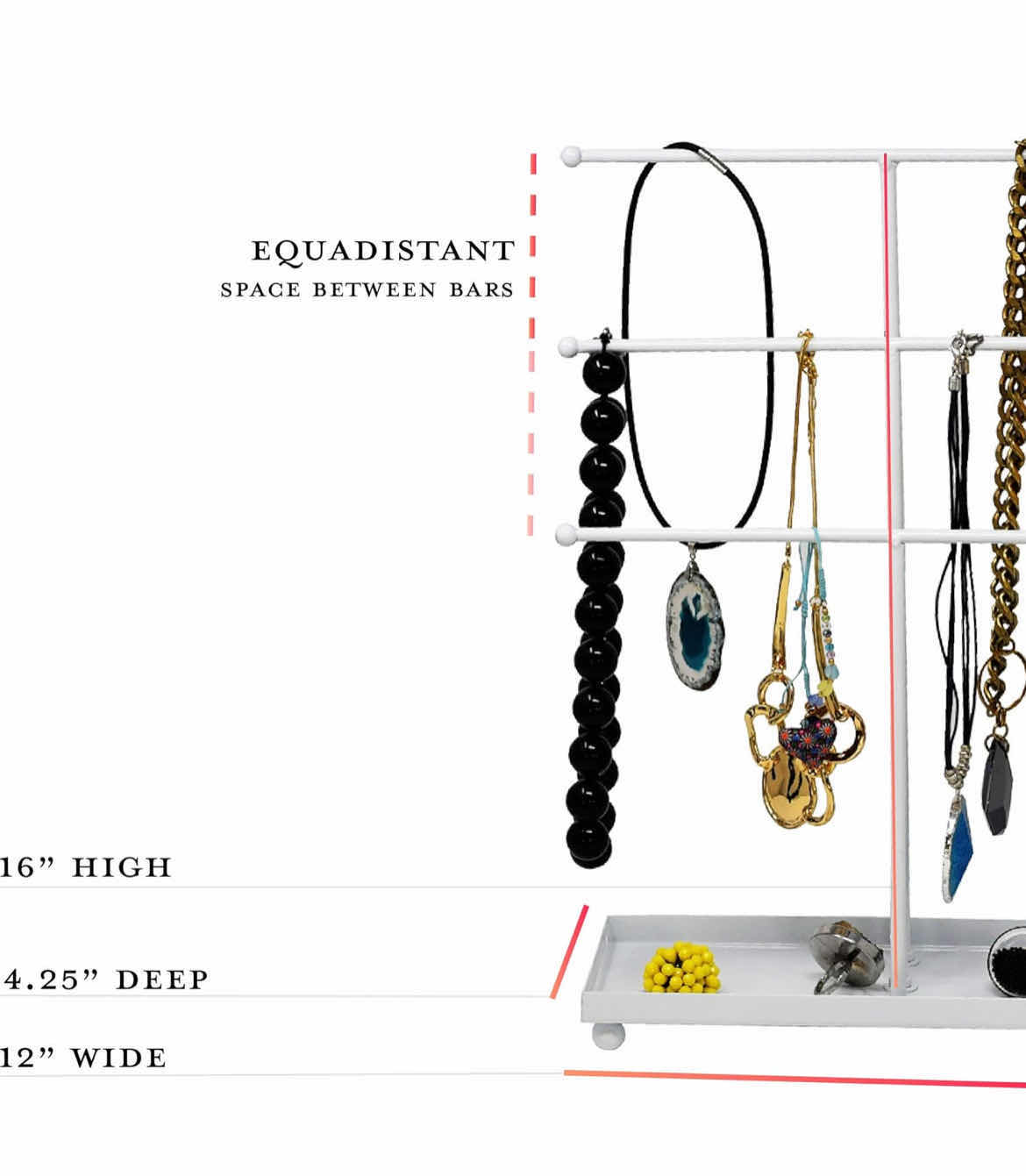 Photo 1 of BRAND NEW CASE OF ARAD WHITE METAL 3 TIER TABLETOP JEWELRY ORGANIZER WITH TRAY