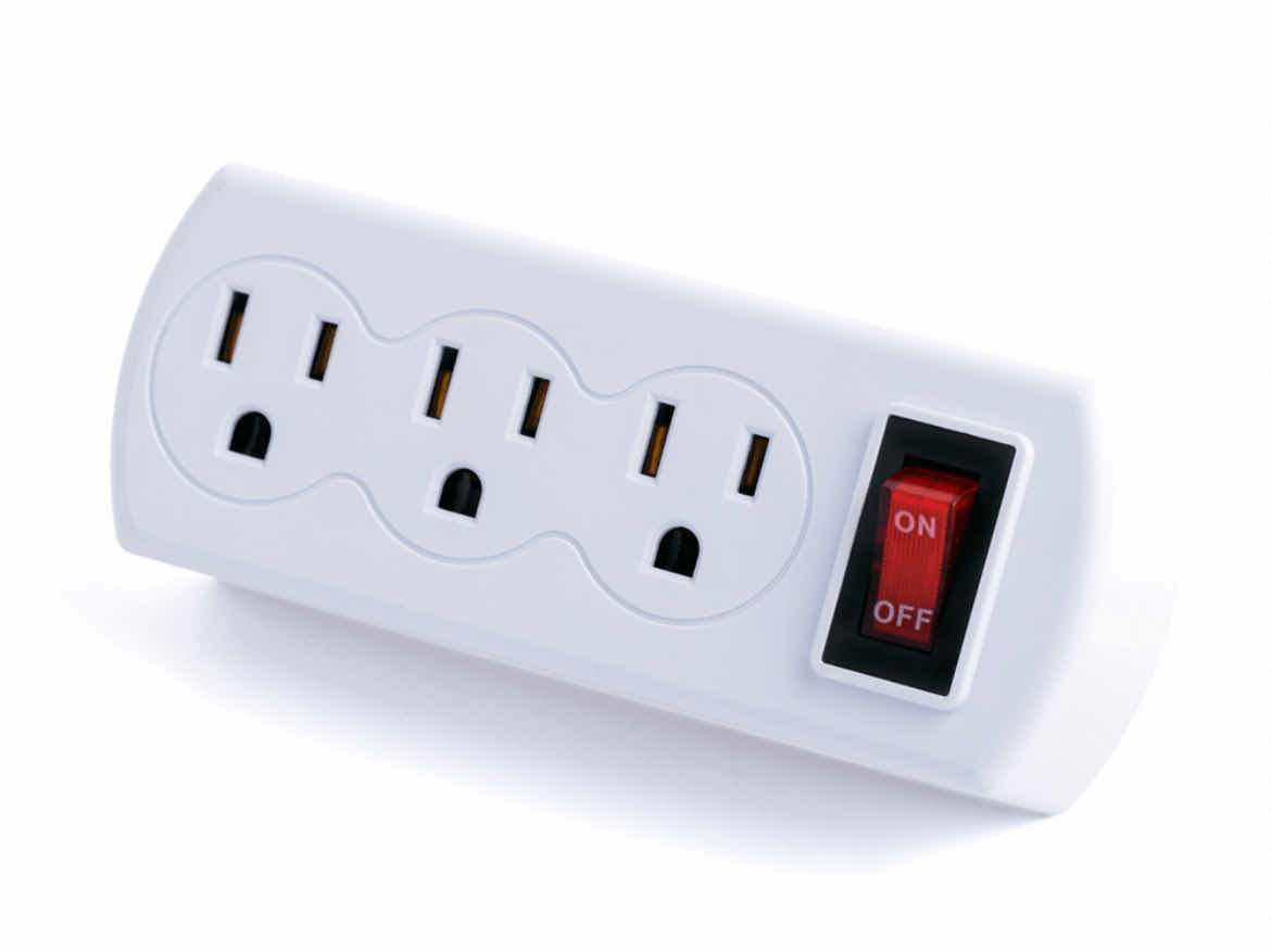 Photo 1 of BRAND NEW CASE OF OUTLET SPLITTER MULTIPLE GROUNDED TRIPLE PLUG OUTLET ADAPTER WITH ON OFF SWITCH