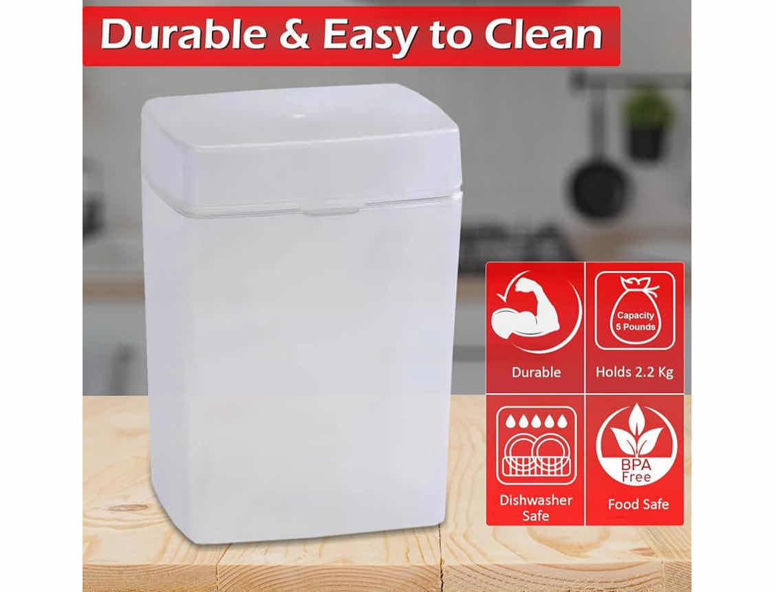 Photo 2 of BRAND NEW CASE OF HOME-X FLOUR STORAGE, SUGAR STORAGE CONTAINER - AIRTIGHT CONTAINER WITH A HINGED SNAP CLOSURE, BPA FREE, DISHWASHER SAFE, HOLDS UP TO 5LBS, CLEAR

8.5"L X 6"W X 5"H