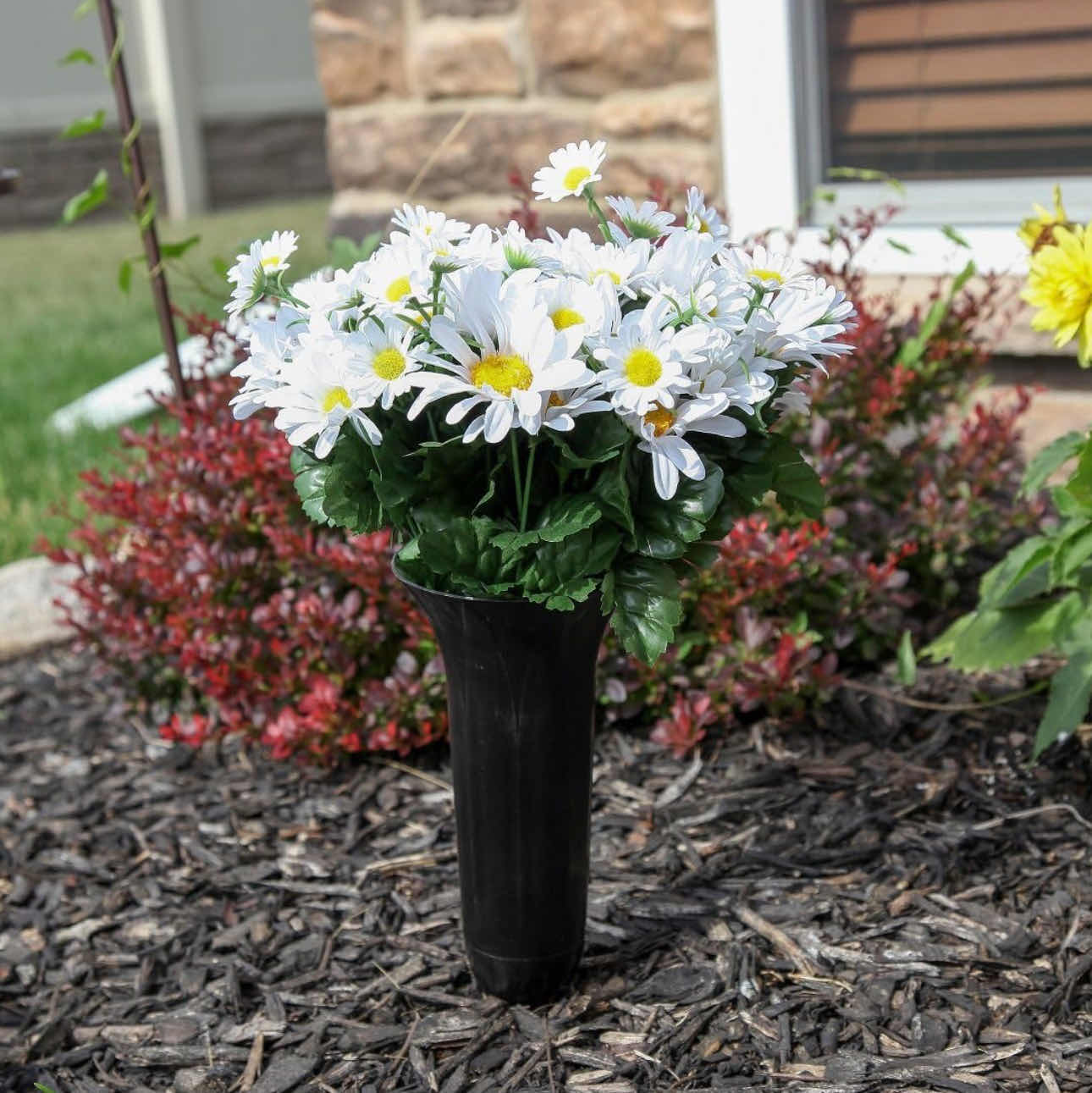 Photo 1 of BRAND NEW CASE OF HOME-X BLACK CEMETERY VASE WITH GROUND SPIKE - DURABLE PLASTIC