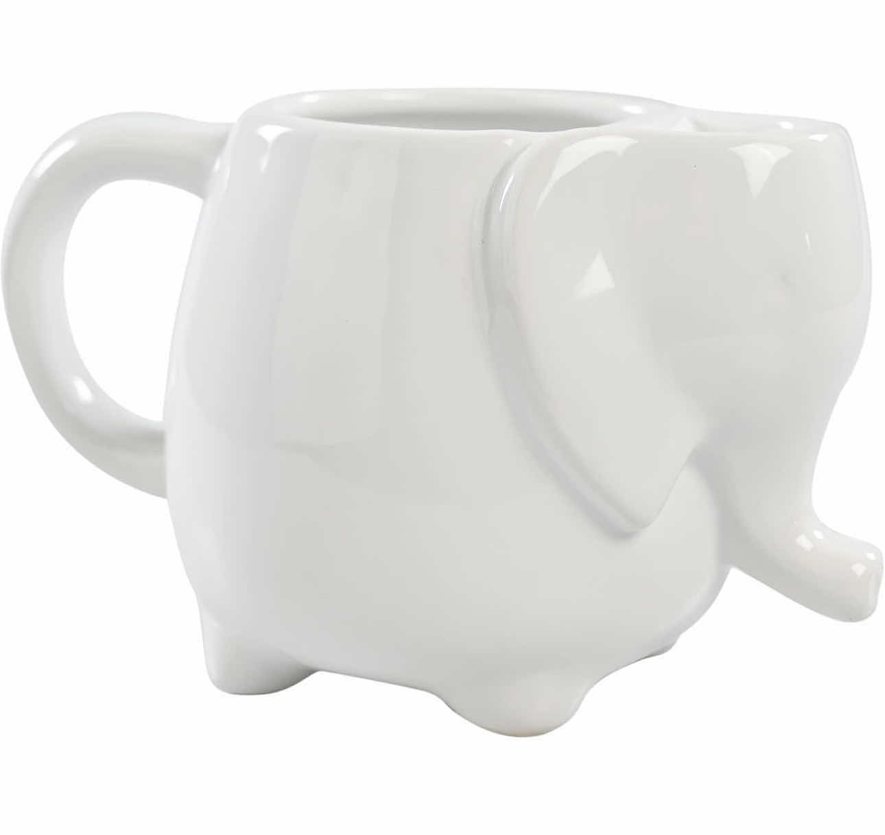 Photo 1 of BRAND NEW CASE OF HOME-X ELEPHANT TEA CUP CERAMIC 16oz CAPACITY , 6 ¼” L x 4" W x 3" H, WHITE