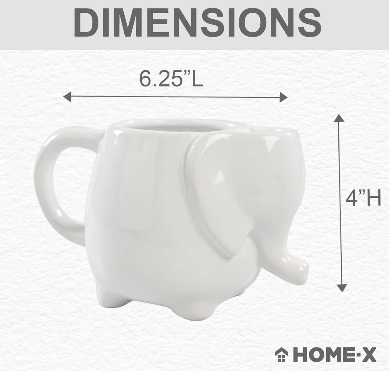 Photo 1 of BRAND NEW CASE OF HOME-X ELEPHANT TEA CUP CERAMIC 16oz CAPACITY , 6 ¼” L x 4" W x 3" H, WHITE