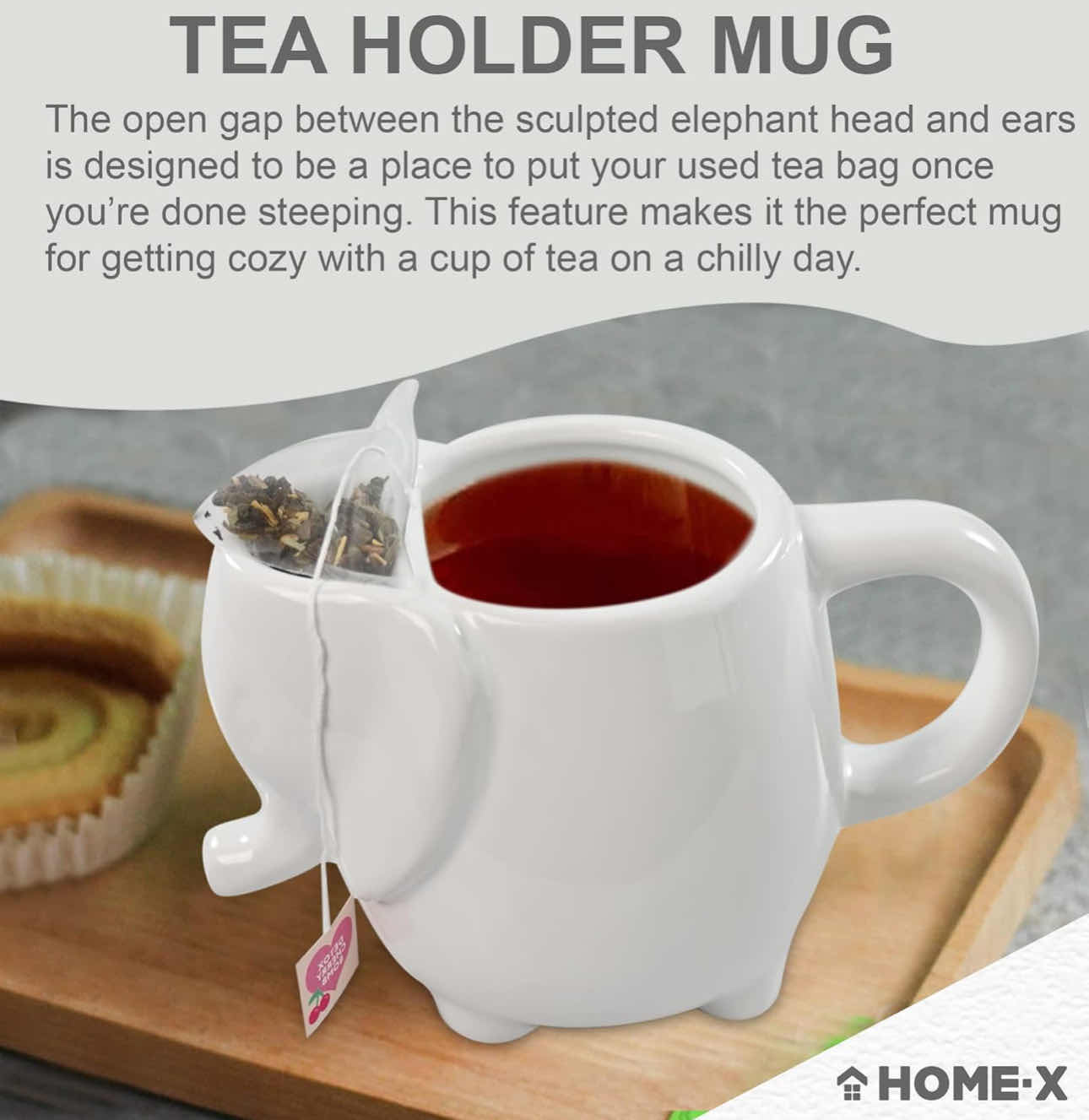 Photo 1 of BRAND NEW CASE OF HOME-X ELEPHANT TEA CUP CERAMIC 16oz CAPACITY , 6 ¼” L x 4" W x 3" H, WHITE