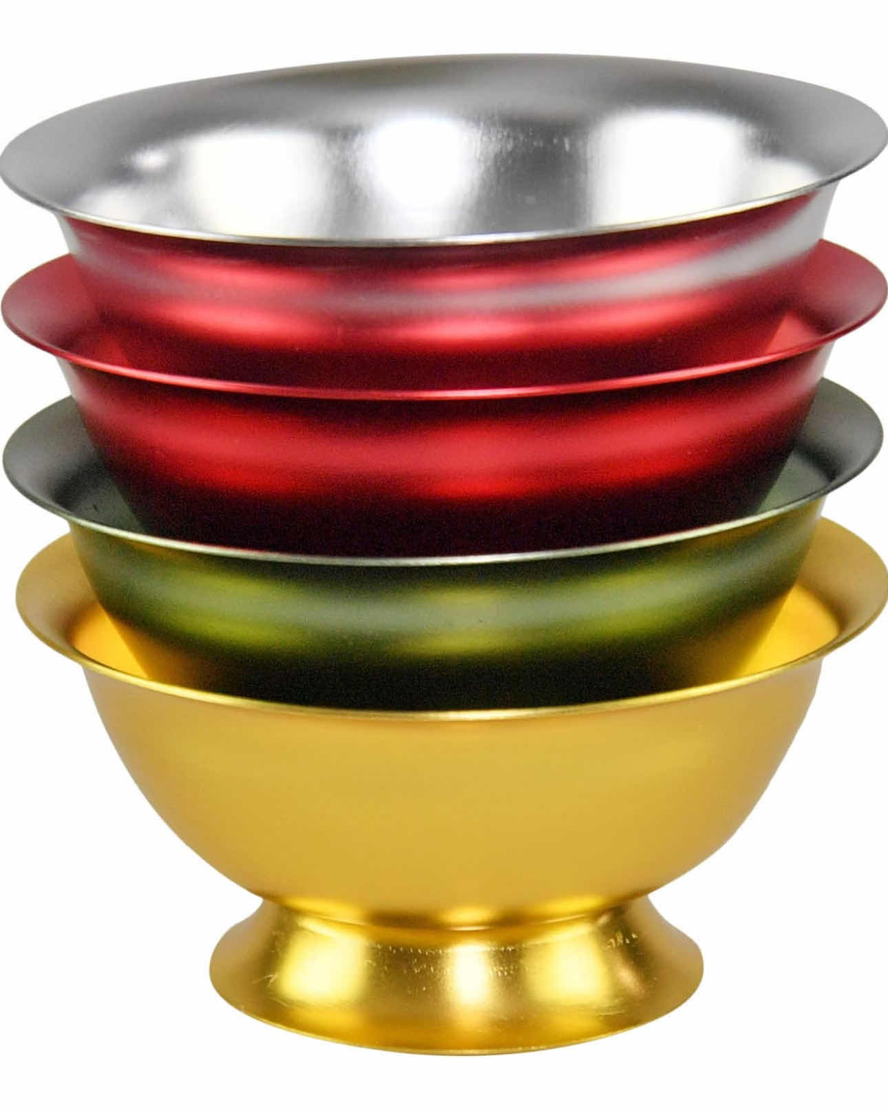 Photo 1 of BRAND NEW CASE OF HOME-X ALUMINUM NESTING BOWLS, ASSORTED COLORS, SET OF 4 – 4 ½” D x 2” H