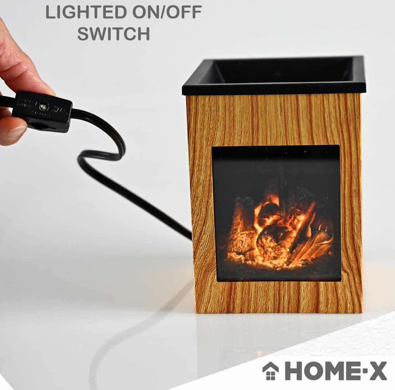 Photo 3 of BRAND NEW CASE OF HOME-X FAUX FIREPLACE WARMER, WAX MELTER, WARMER, 4 1/4" L x 4 1/4" W x 6" H, Fruitwood