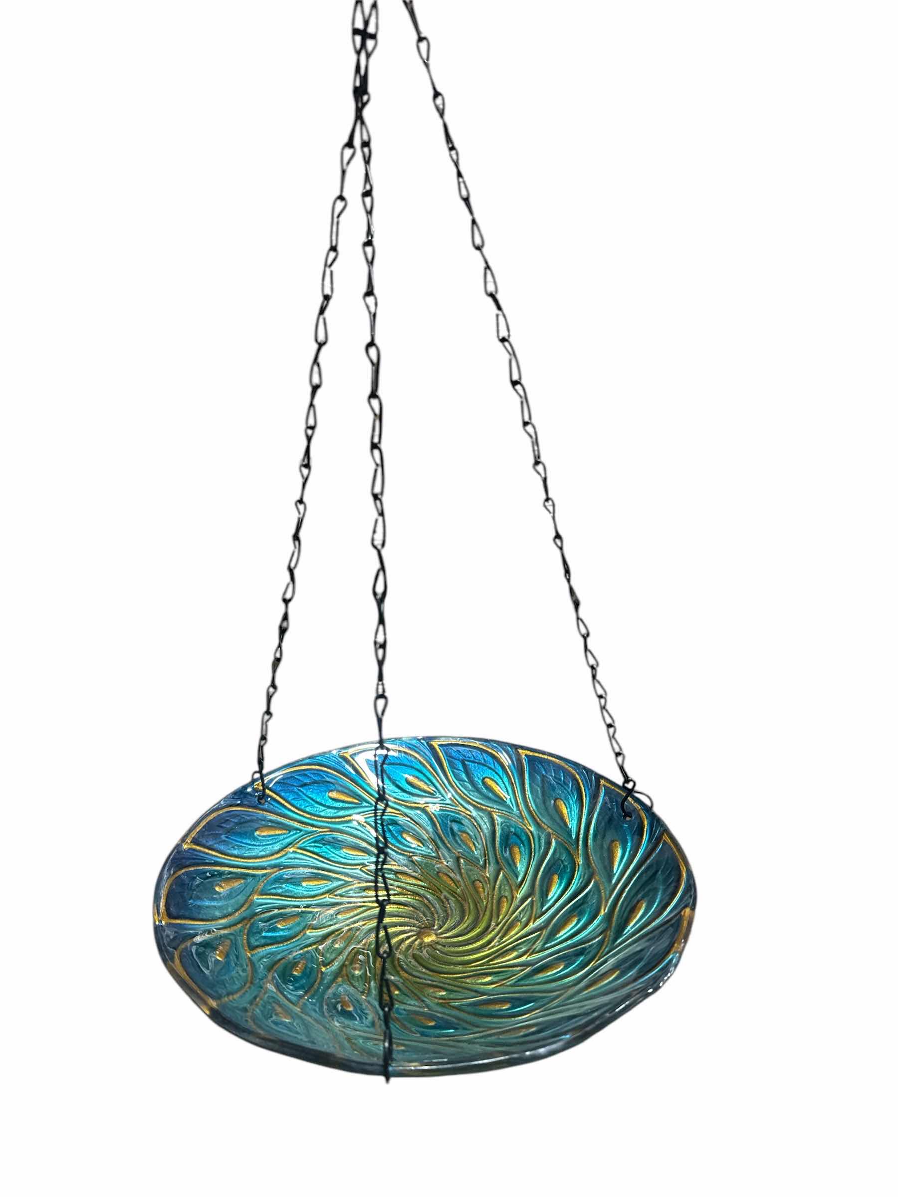 Photo 1 of BRAND NEW CASE OF 6 PEACOCK COLORED GLASS BIRD FEEDER/WATERERS