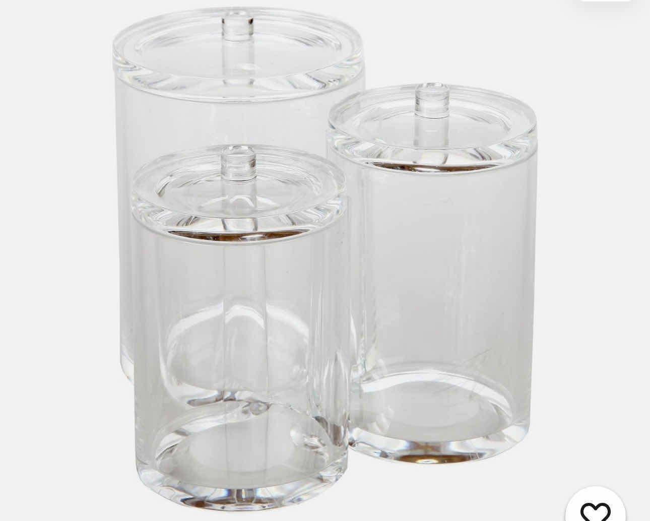 Photo 1 of BRAND NEW CASE OF 18 ACRYLIC COTTON BALL/ SWAB/  QTIP STORAGE WITH LIDS