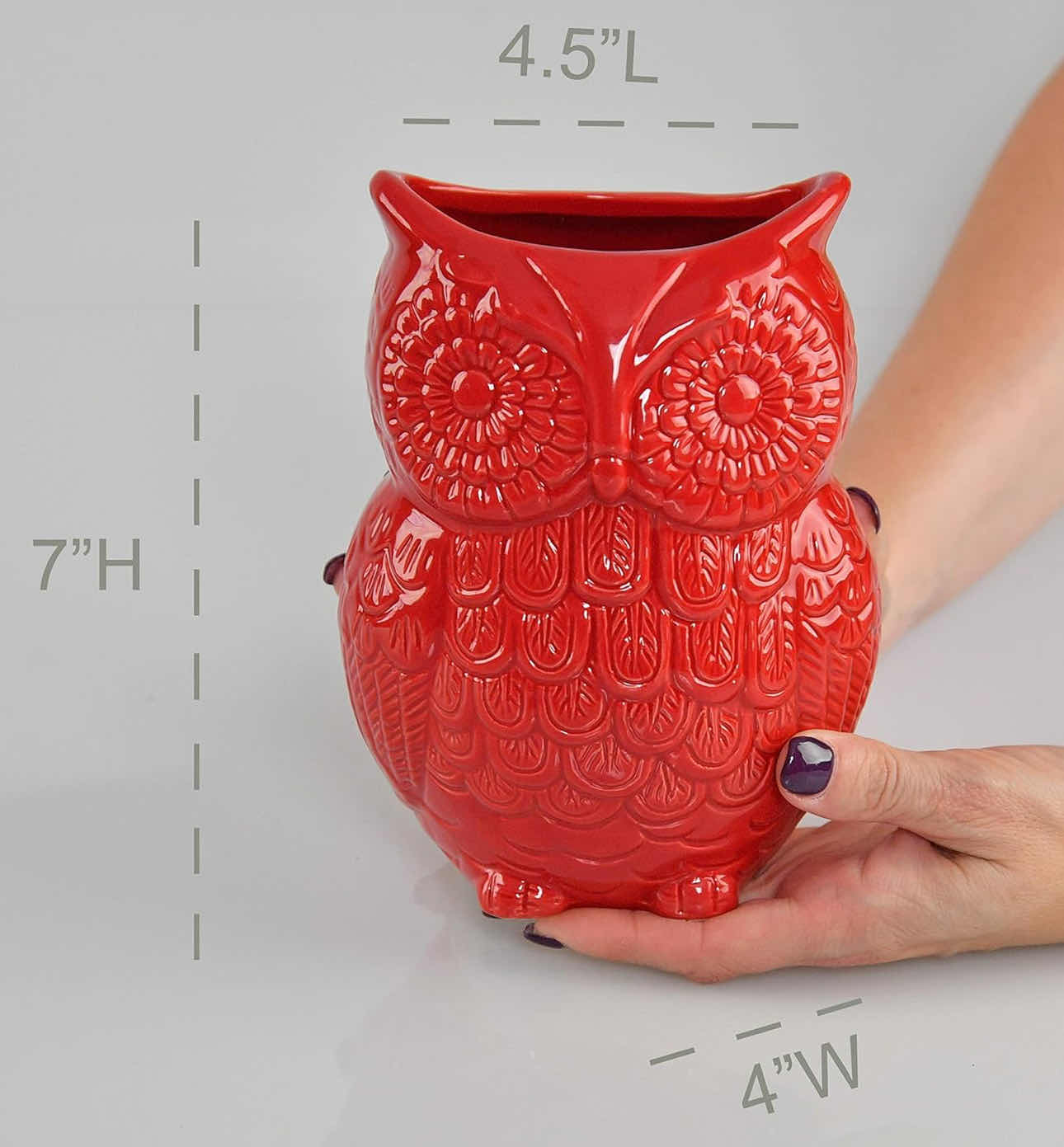 Photo 2 of BRAND NEW CASE OF 12 HOME-X CERAMIC OWL UTENSIL HOLDER