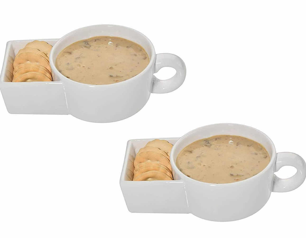 Photo 1 of BRAND NEW CASE OF 12 SETS OF HOME-X SET OF 2 SOUP & CRACKERS CERAMIC MUG BOWL