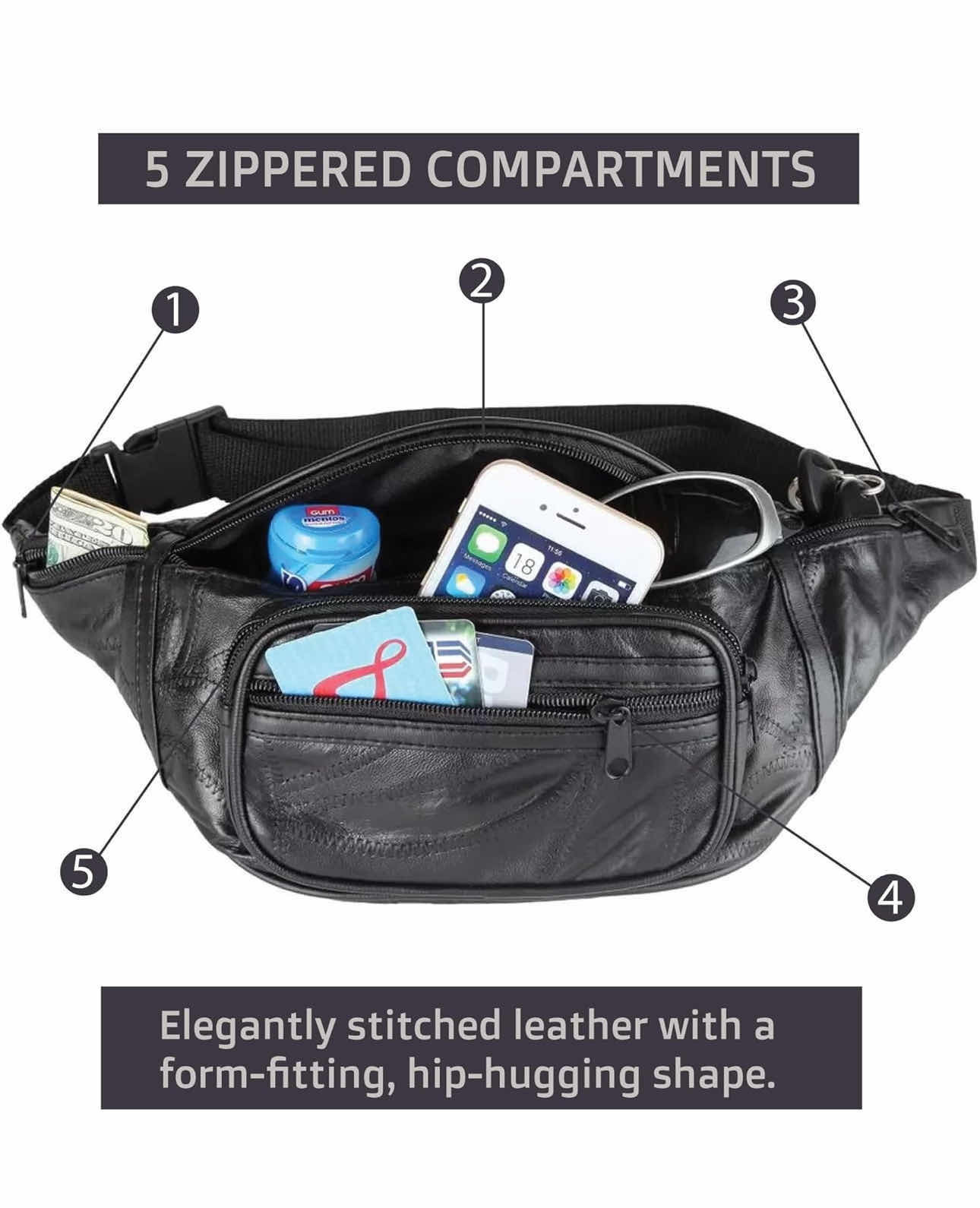 Photo 1 of BRAND NEW CASE OF 60 HOME-X LEATHER FANNY PACK FOR WOMEN & MEN