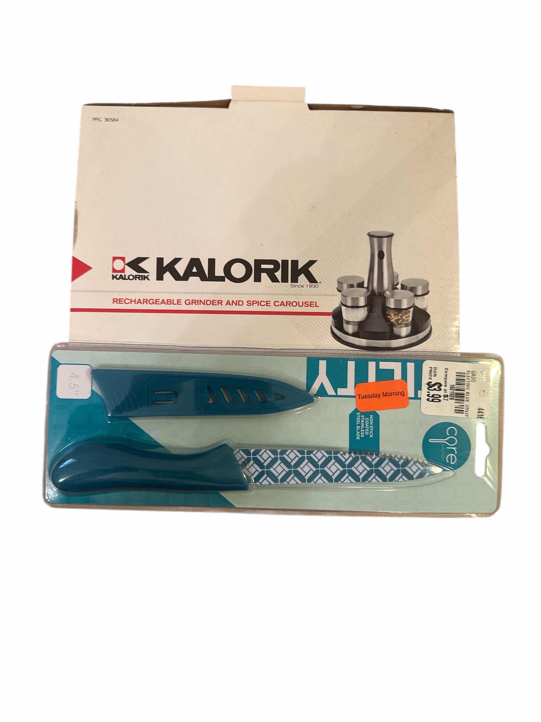 Photo 1 of 2 NEW KITCHEN ESSENTIALS: RECHARGEABLE GRINDER AND SPICE CAROUSEL AND 4.5” KNIFE