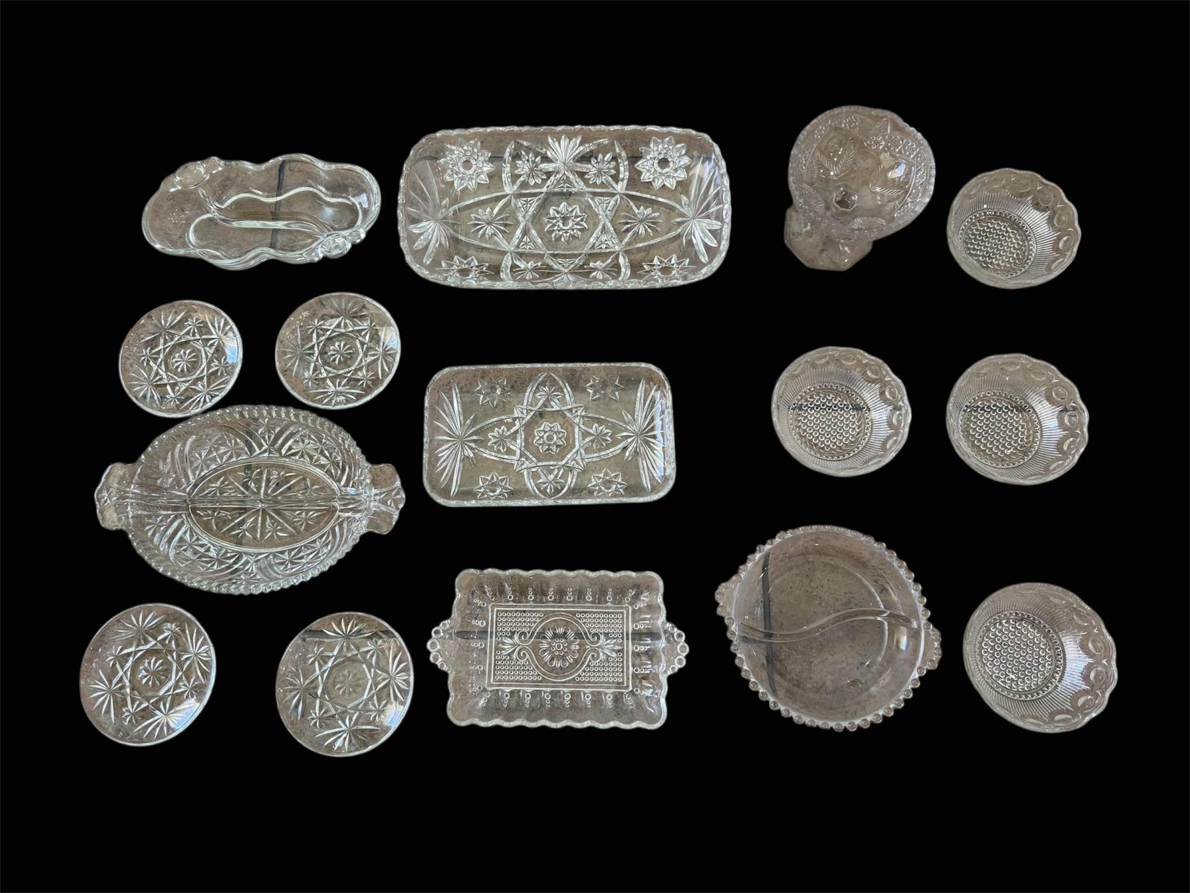 Photo 1 of 145
VINTAGE ASSORTED CRYSTAL PIECES, SERVING PLATTERS, COASTERS, DESSERT GLASSES, CLEAR

LARGE SERVING BOWL
12” X 6.5” X H2”