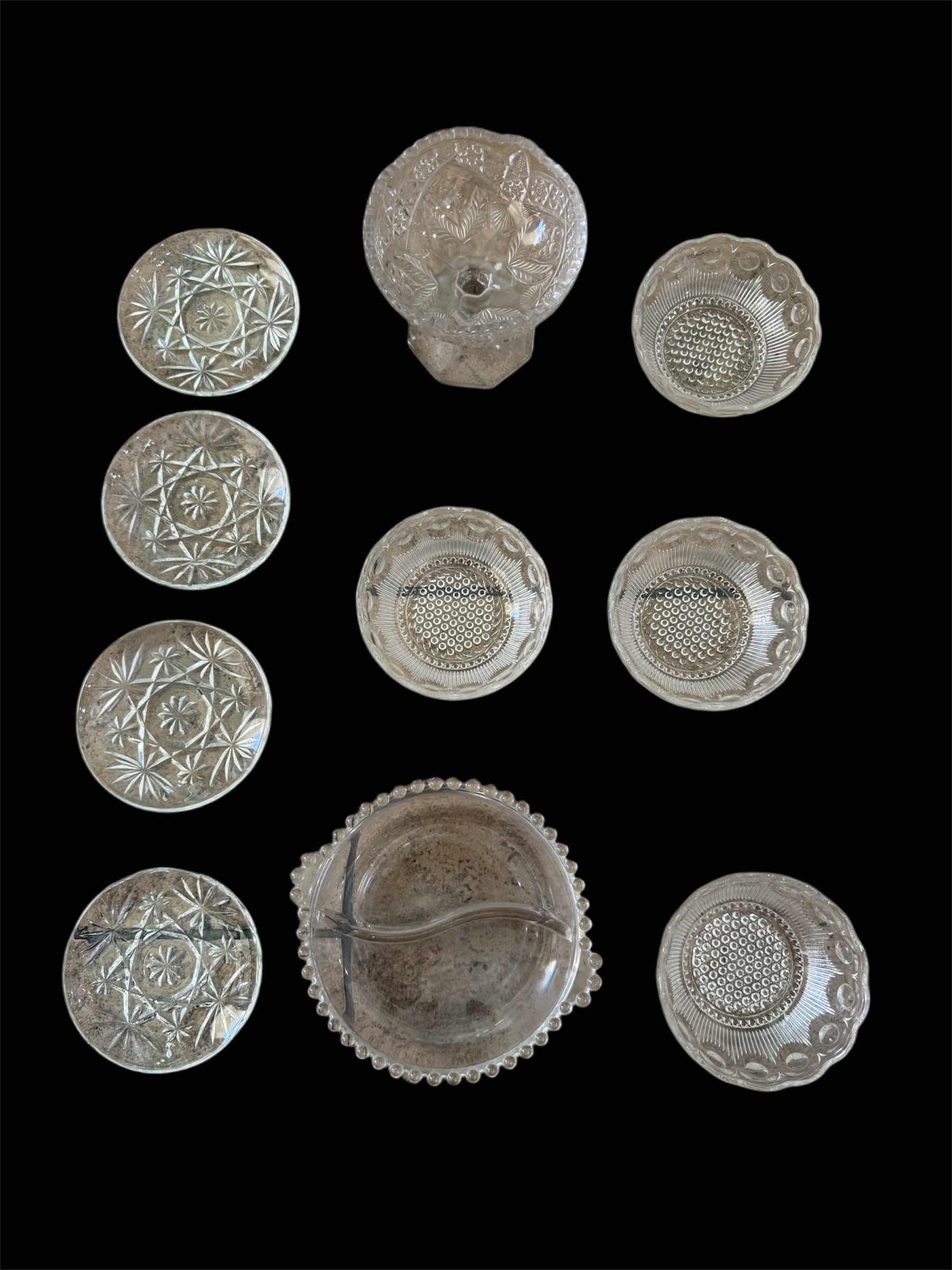 Photo 1 of 145
VINTAGE ASSORTED CRYSTAL PIECES, SERVING PLATTERS, COASTERS, DESSERT GLASSES, CLEAR

LARGE SERVING BOWL
12” X 6.5” X H2”