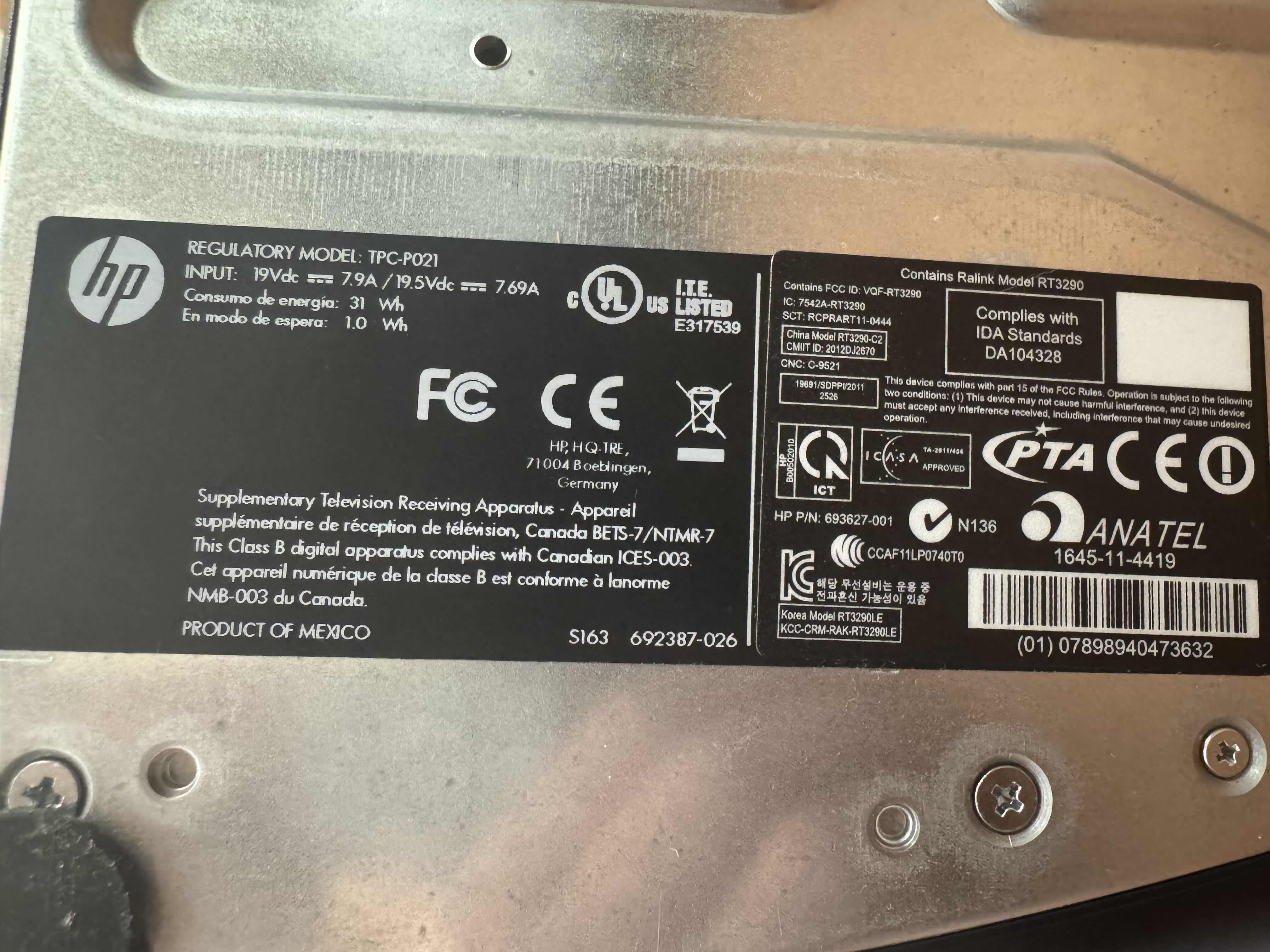 Photo 2 of HP ENVY23 TOUCHSMART: UPGRADED FROM 4 to 8GB RAM