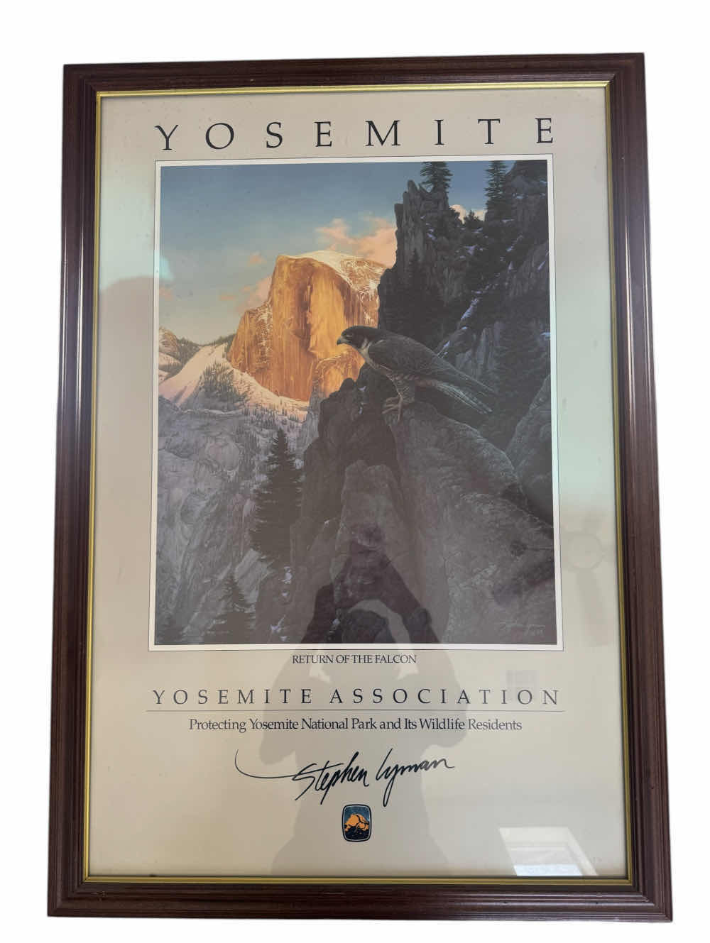 Photo 1 of 175
VINTAGE WOOD FRAMED ARTWORK, “RETURN OF THE FALCON” YOSEMITE ASSOCIATION PROTECTING YOSEMITE NATIONAL PARK AND ITS WILDLIFE RESIDENTS BY STEPHEN LYMAN, 1988. 

28” X 40” X H2”