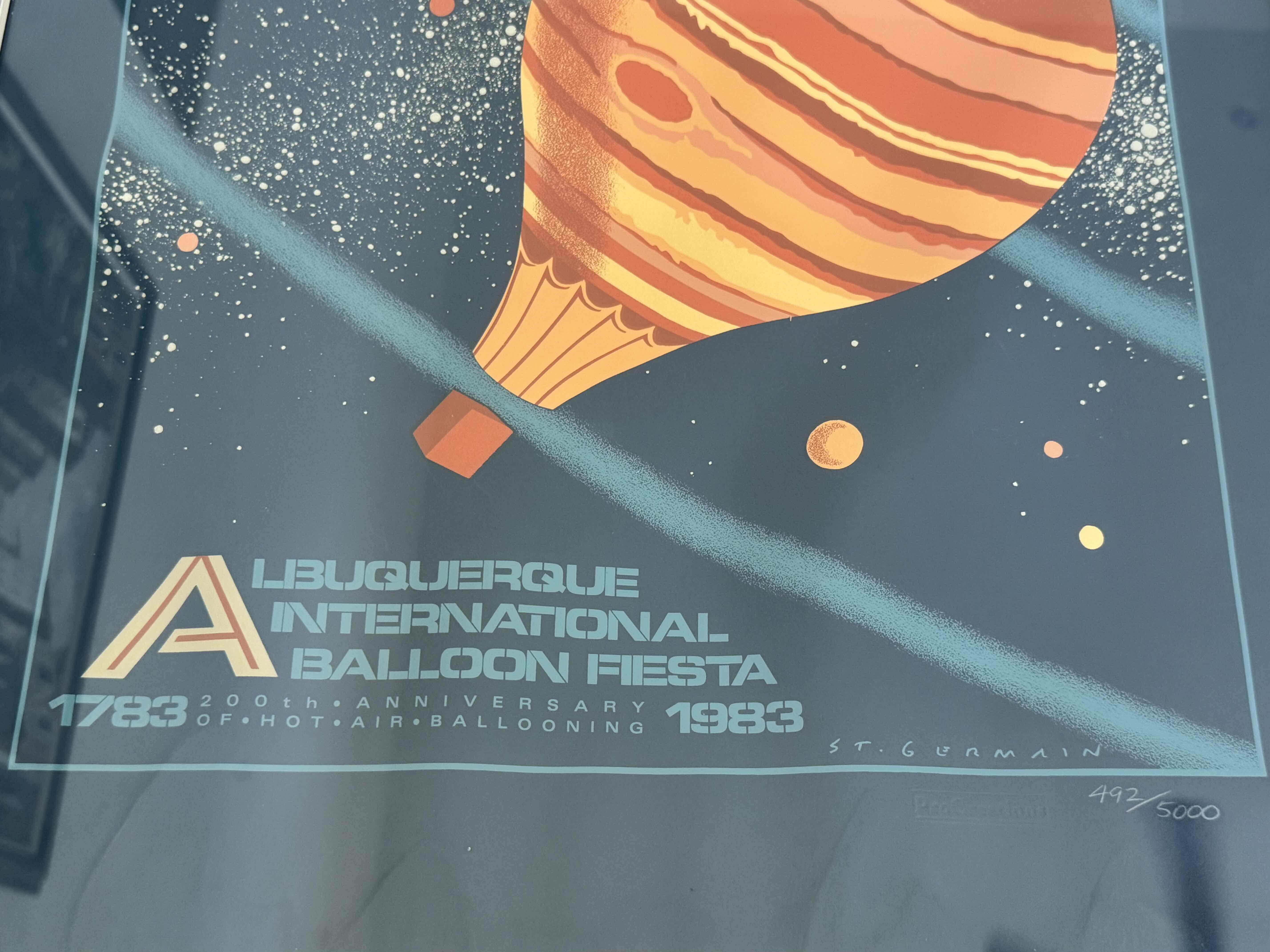 Photo 3 of 300
VINTAGE 1983 ALBUQUERQUE INTERNATIONAL BALLON FIESTA. 200TH ANNIVERSARY NUMBER 492/5000. ARTWORK, ART COLLECTION, HOME DECOR 

18” X 34” X H1”