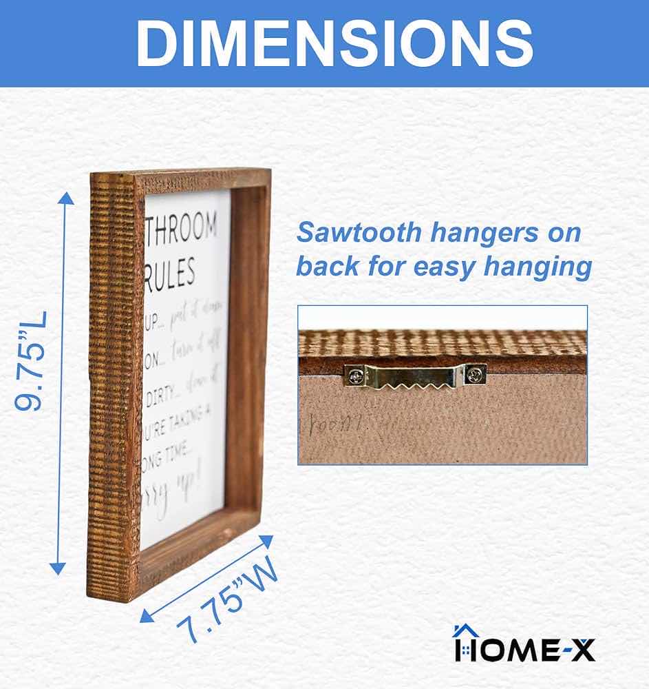 Photo 4 of NEW CASE HOME-X RUSTIC WOOD FRAME BATHROOM WALL SIGN (PARTIAL BOX OF 19)