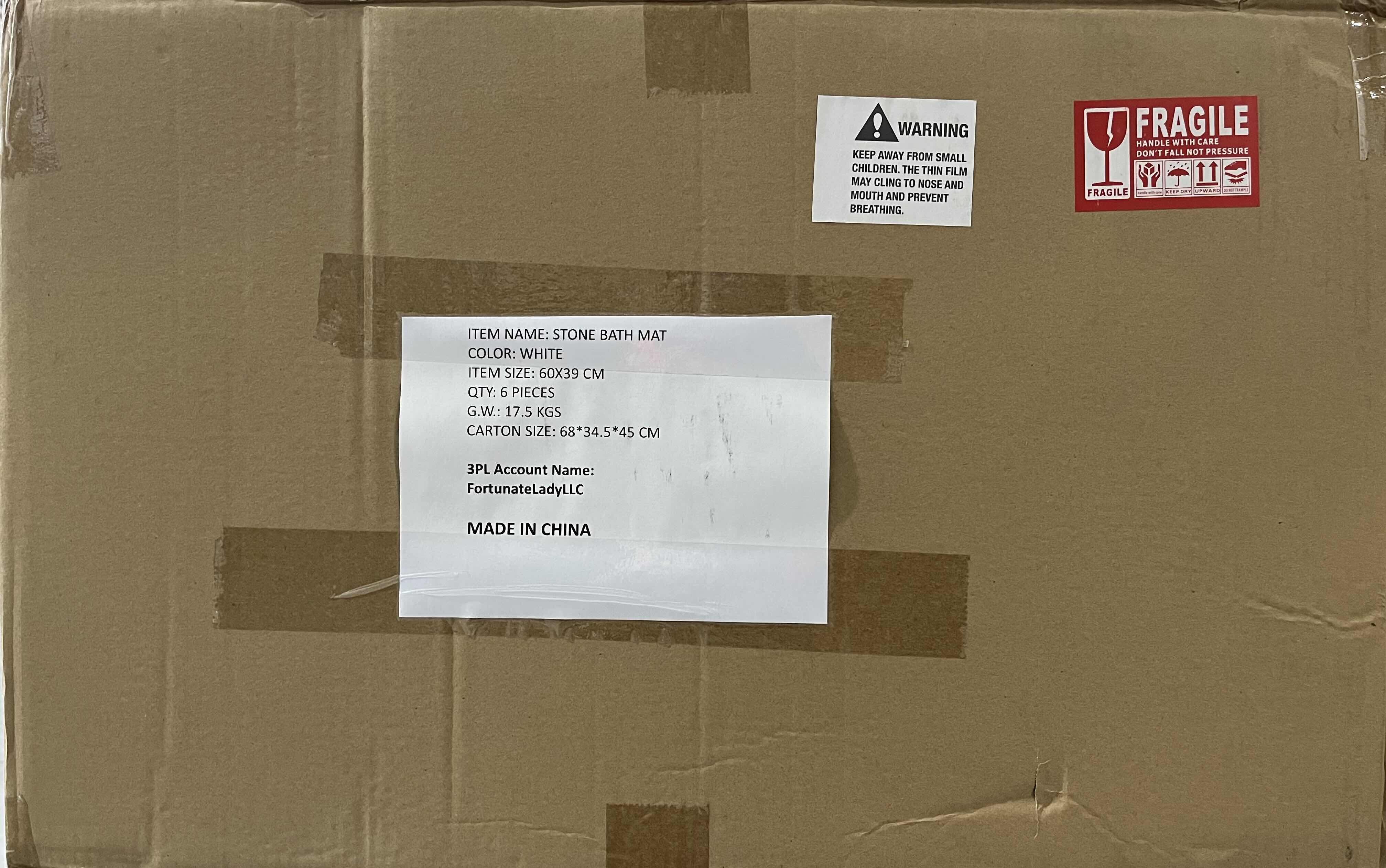 Photo 1 of NEW CASE OF ADORA HOMES WHITE STONE BATH MATS (6PCS PER CASE)