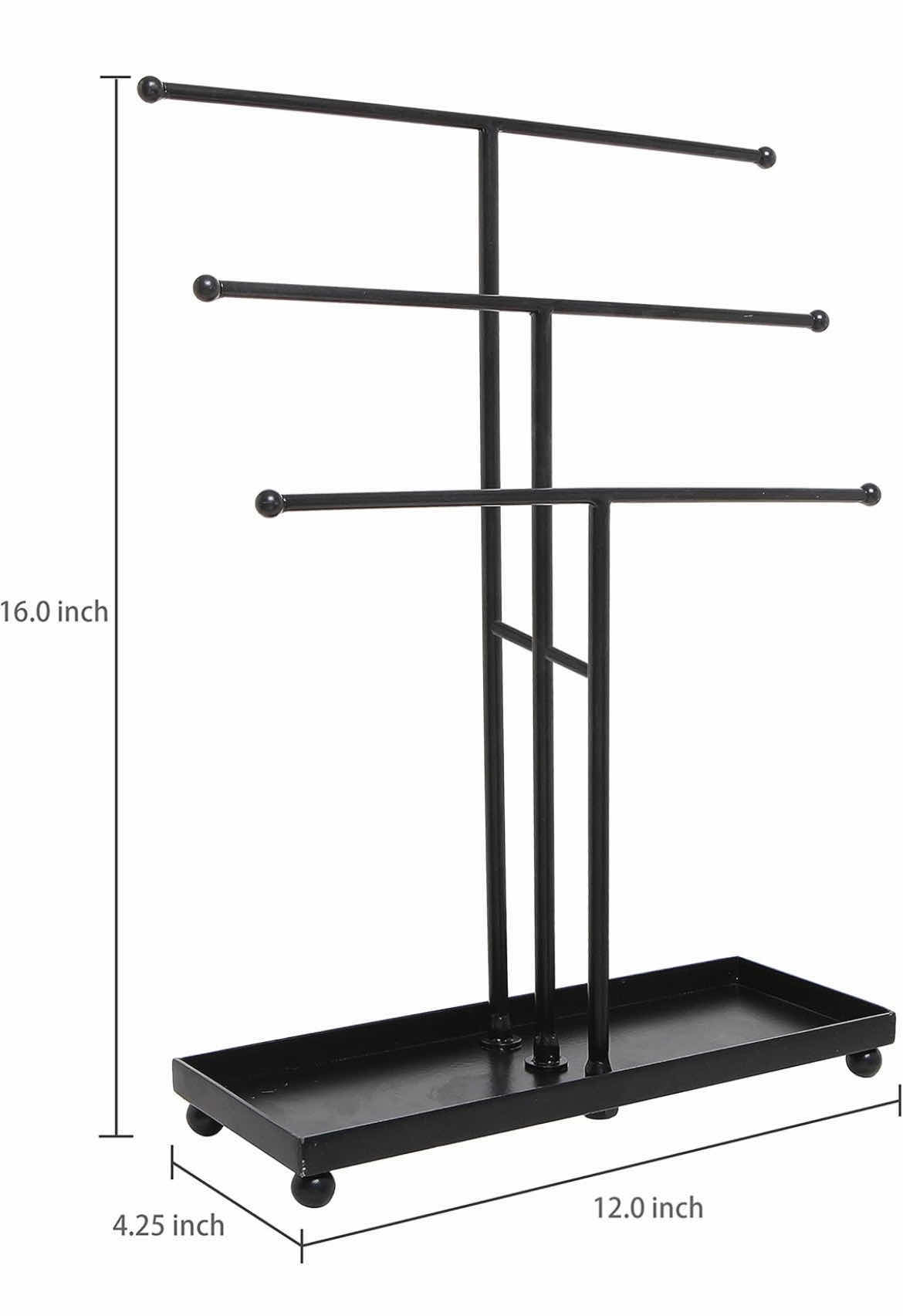 Photo 1 of NEW CASE OF ARAD 3 TIER BLACK METAL JEWELRY DISPLAY STAND (5PCS PER CASE)
