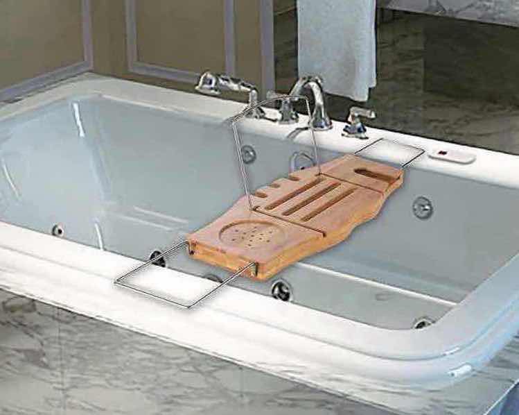 Photo 1 of NEW CASE OF ARAD LUXURY BAMBOO EXPANDABLE BATH TRAY/CADDY, EXPANDS FROM 27.75”-41.5” (5 PCS/CASE)