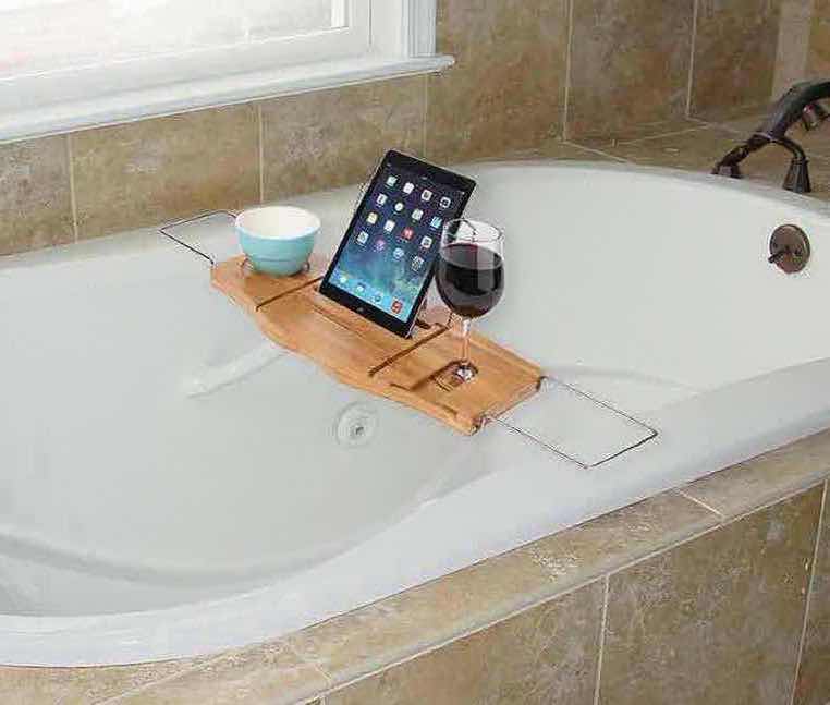 Photo 2 of NEW CASE OF ARAD LUXURY BAMBOO EXPANDABLE BATH TRAY/CADDY, EXPANDS FROM 27.75”-41.5” (5 PCS/CASE)