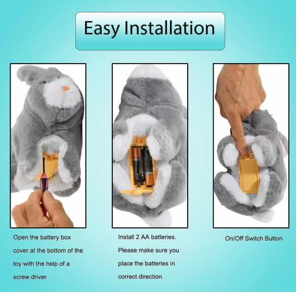 Photo 1 of NEW CASE OF HOME-X BATTERY OPERATED INTERACTIVE GRAY BUNNY RABBIT (24 PCS/CASE)